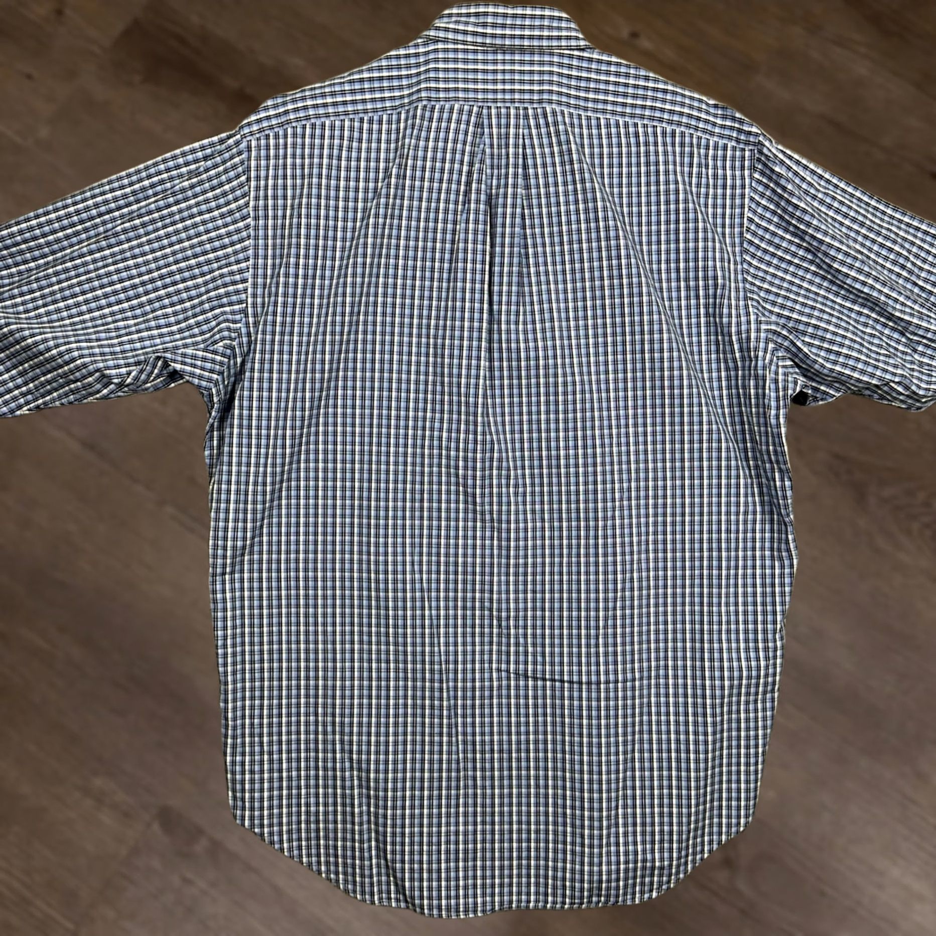Ralph Lauren Ralph Lauren Mens Shirt Dress 16 34-35 Blue Plaid Oxford Pony Pinpoint Button-Down Collared Long Sleeve 100% Cotton Jeans Office Dress Shirt Size 42R - 1 Thumbnail