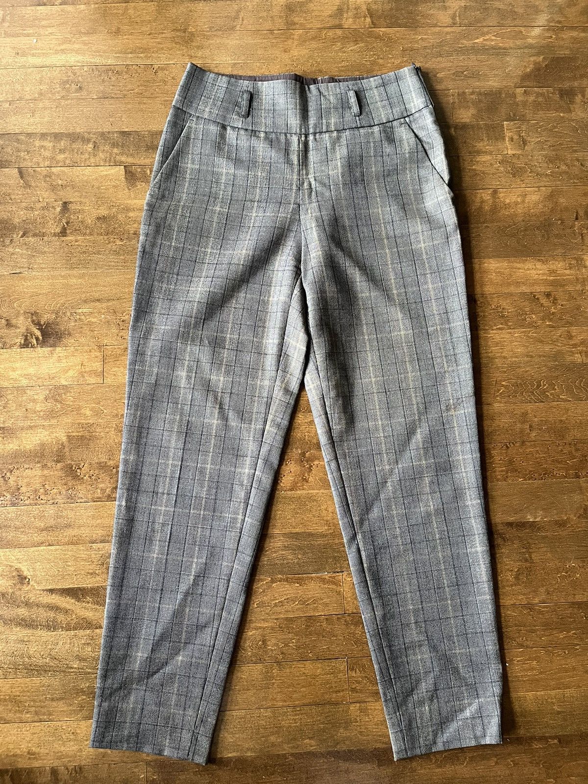 Image of Vintage Moschino Plaid Pants in Brown Plaid, Women's (Size 30)