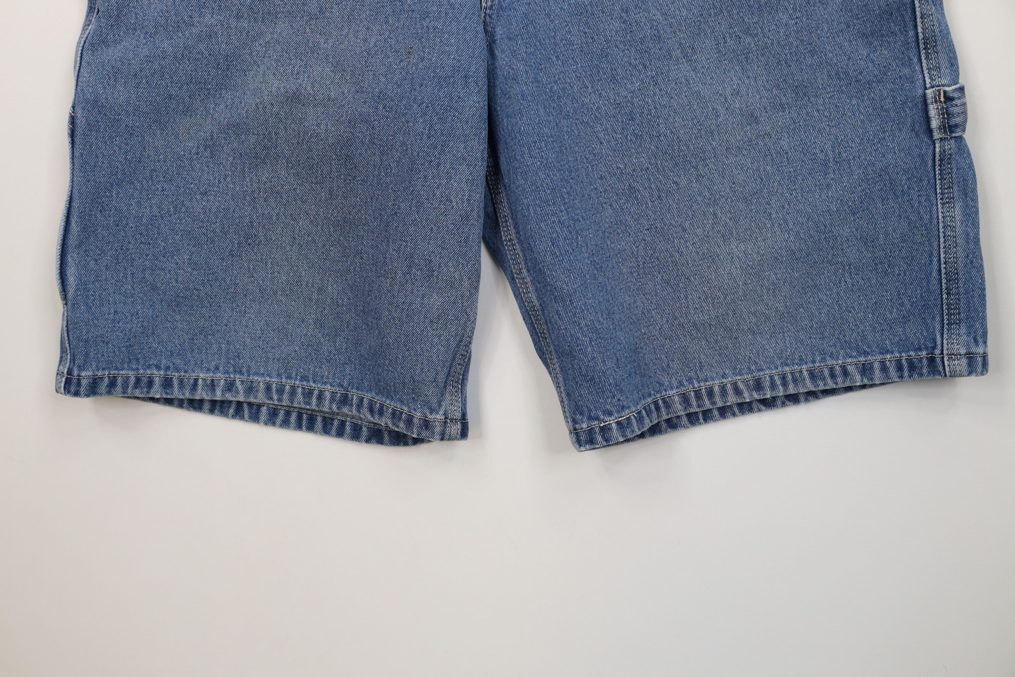 Levi's Vintage Y2K 2002 Dungaree Denim Jean Shorts Jorts Blue Size US 31 - 4 Thumbnail