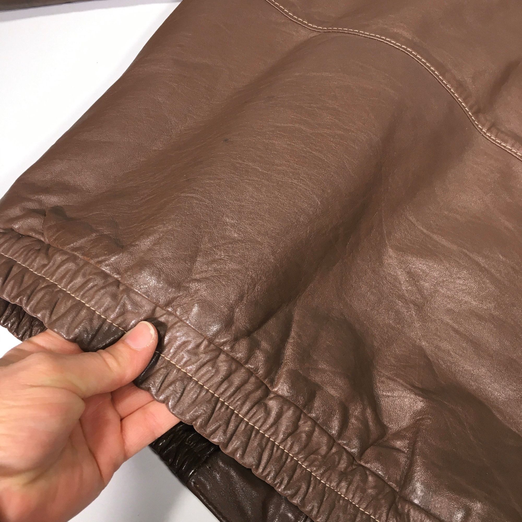 Oleg Cassini Vtg Oleg Cassini Brown Leather Coat Insulated Biker Jacket Size US L / EU 52-54 / 3 - 5 Thumbnail