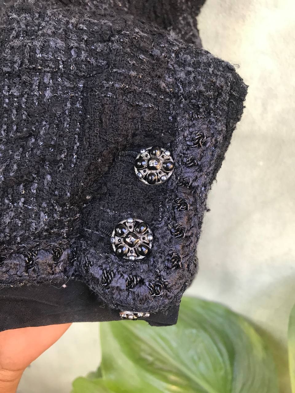Chanel × Vintage SALE OFFER ACCEPT🔥🔥Vintage Chanel Lettle Black Jacket Tweed Size M / US 6-8 / IT 42-44 - 11 Thumbnail