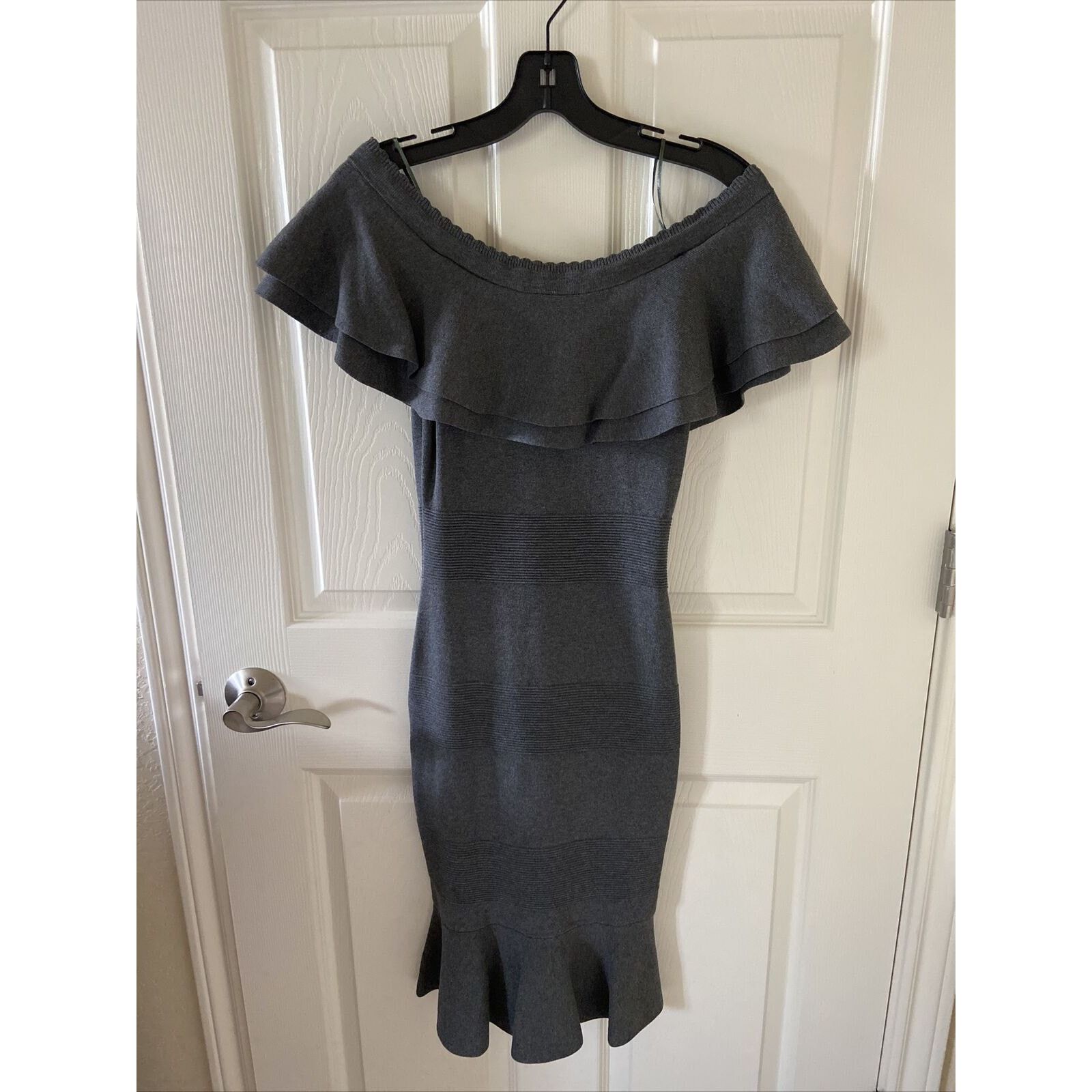 Other Endless Rose Women's Knit Bodycon Dress Gray S Off Shoulder Size S / US 4 / IT 40 - 3 Thumbnail