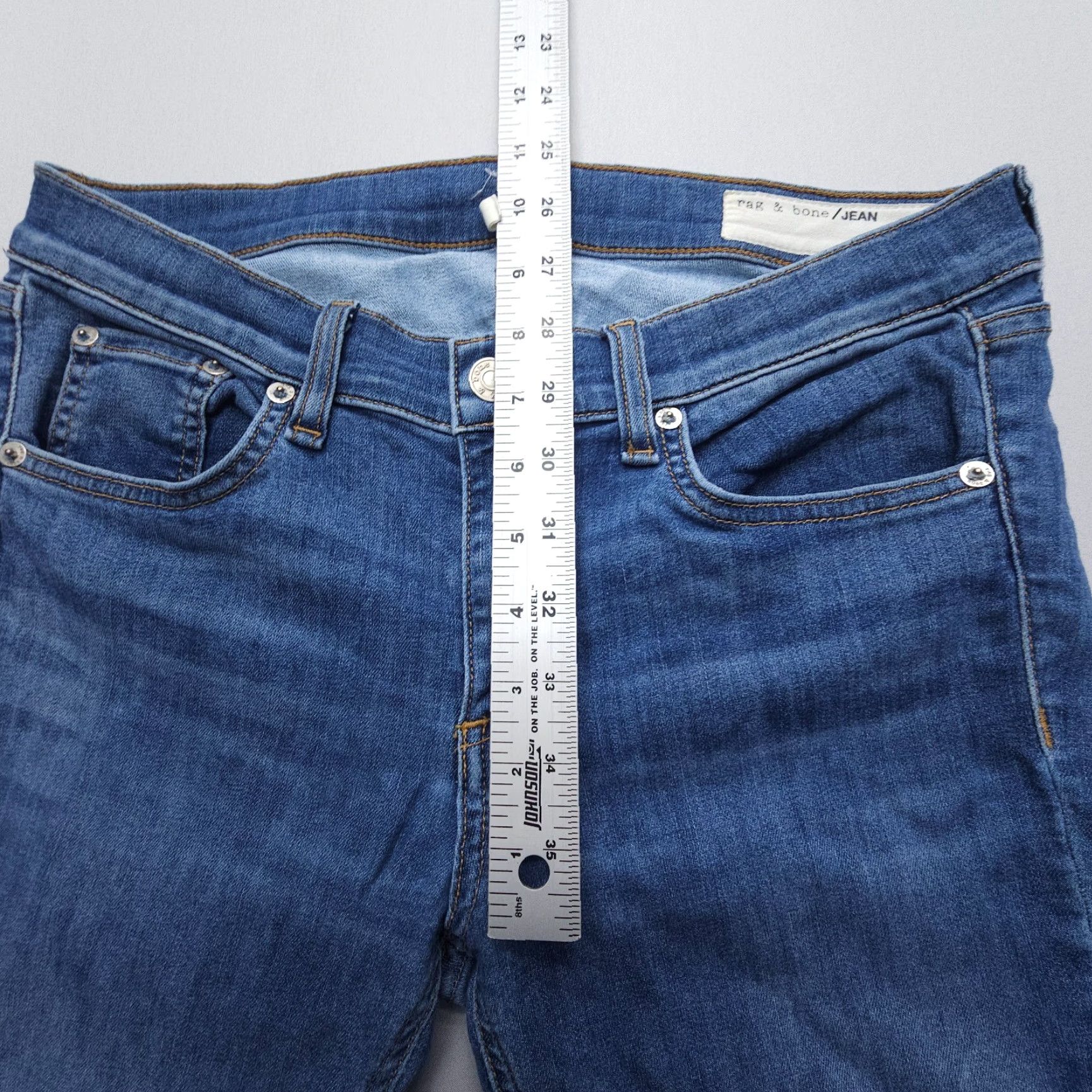Rag & Bone rag & bone Jeans Skinny 5-Pocket Blue Low Rise 27" Inseam Size 29 Women United States Size 29" - 6 Thumbnail