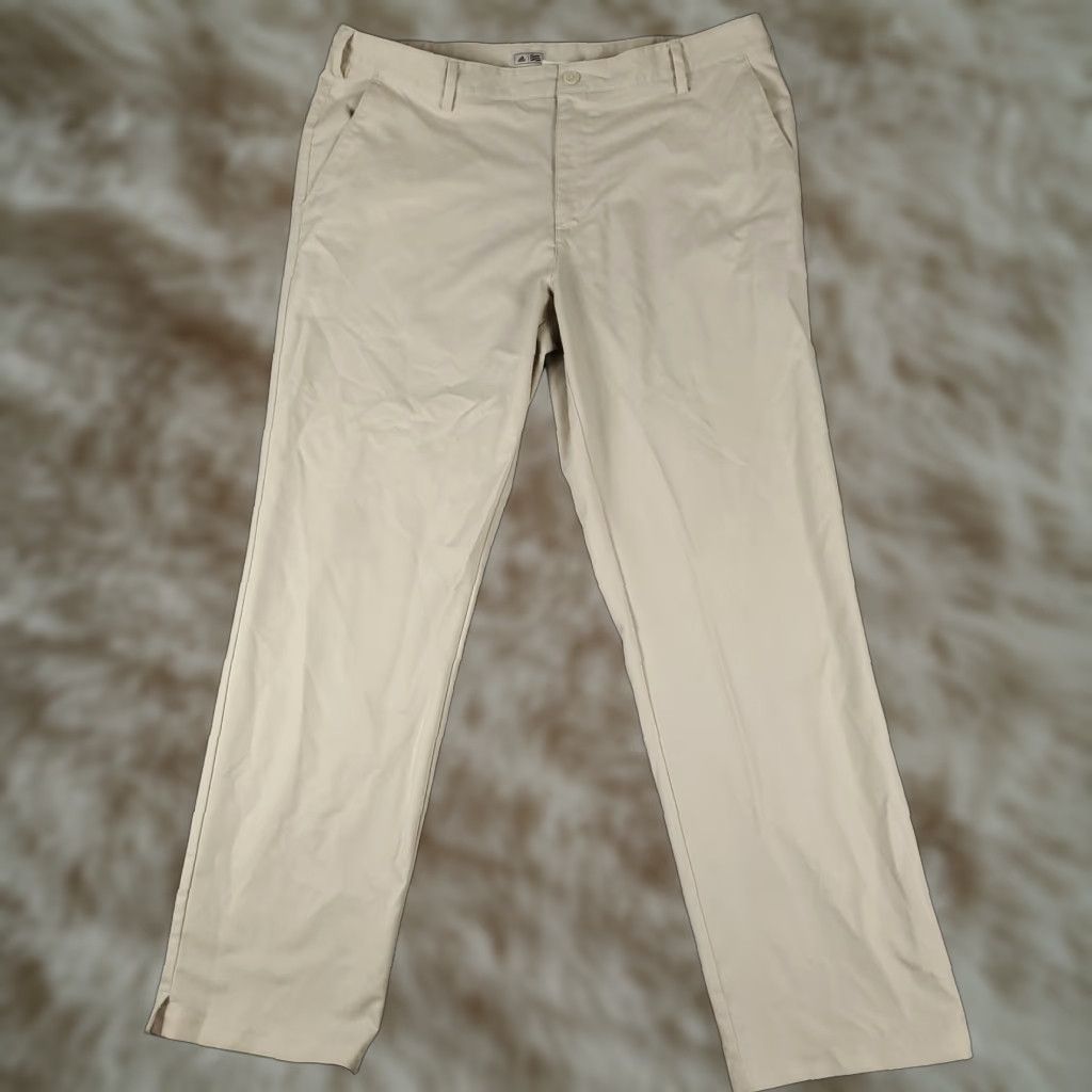 Adidas Adidas Pants Mens 38x32 Beige Casual Golf Flat Front Chino Trousers Zip Front Flat-Front Jeans? Size US 38 / EU 54 - 1 Thumbnail