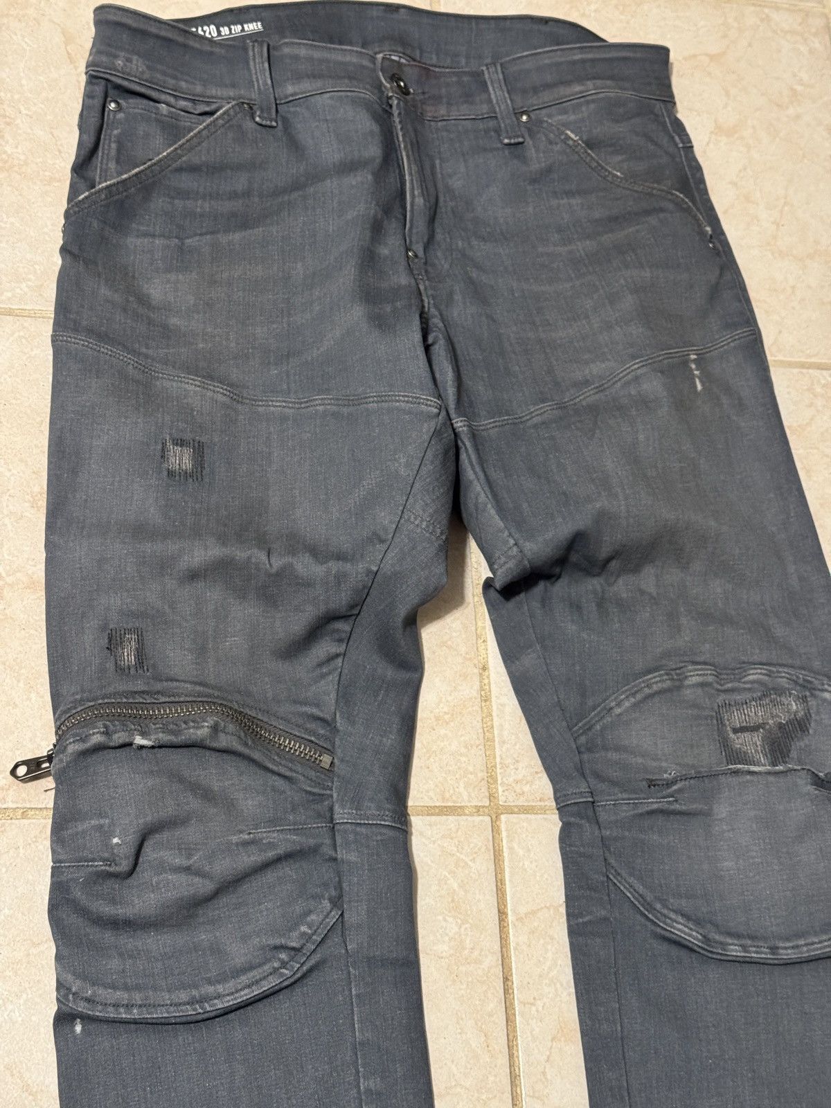 G-Star G-Star Grey 5620 3D Zip Knee Denim Size US 32 / EU 48 - 4 Thumbnail