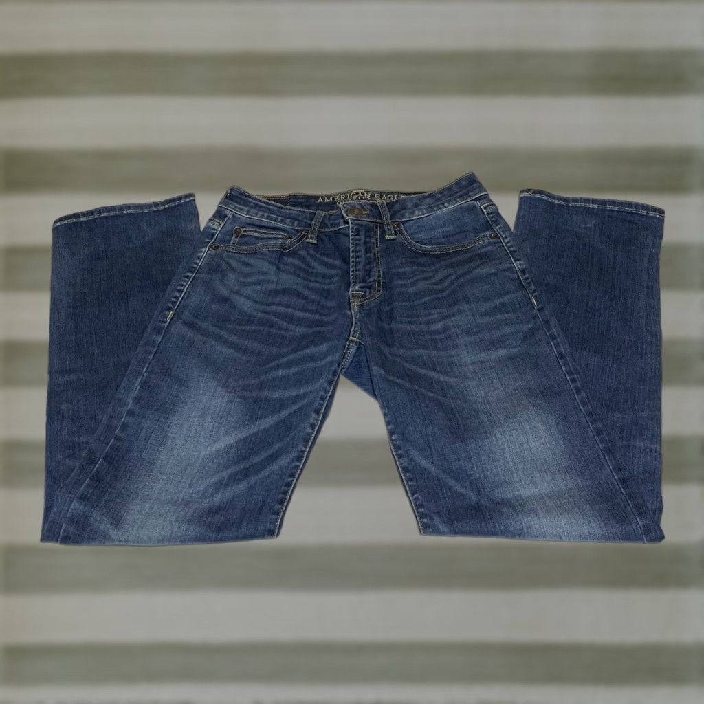 American Eagle Outfitters VINTAGE American Eagle Outfitters Original Straight Jeans Mens 28x29 Blue Denim Fade Whiskers Pockets 28x29 Regular Straight 28 29 Inseam Mens Size US 28 / EU 44 - 1 Thumbnail