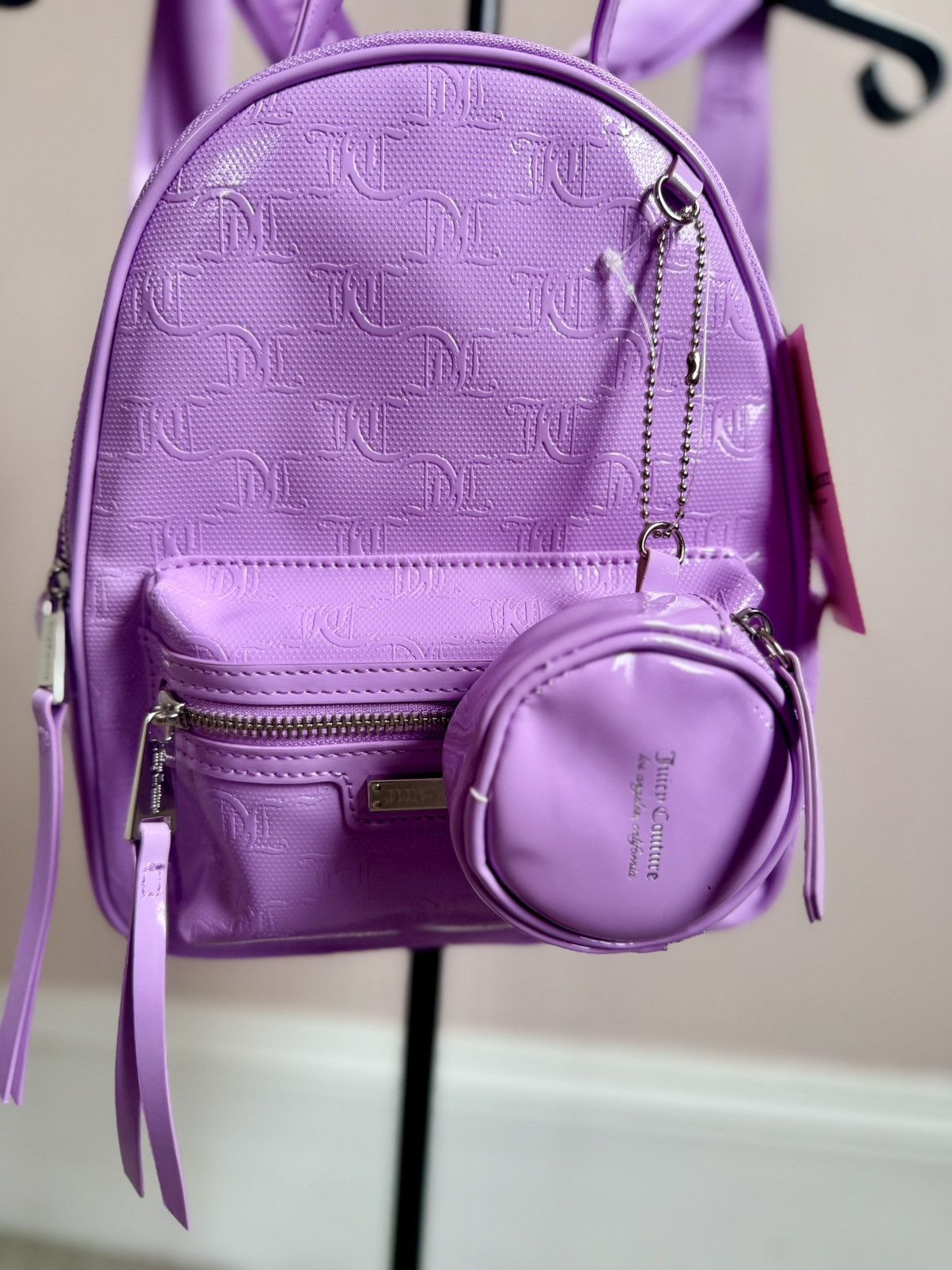 Juicy Couture Mini Backpack Lavender Embossed Logo NWT