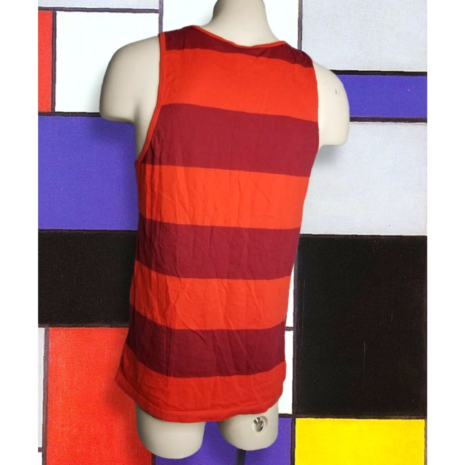 Nike VINTAGE Nike Tank Top Men M Red Striped Sleeveless Round Neck Sportswear Bestselling Athletic Shirt Mens Medium Red Tag 90s? Size US M / EU 48-50 / 2 - 2 Thumbnail