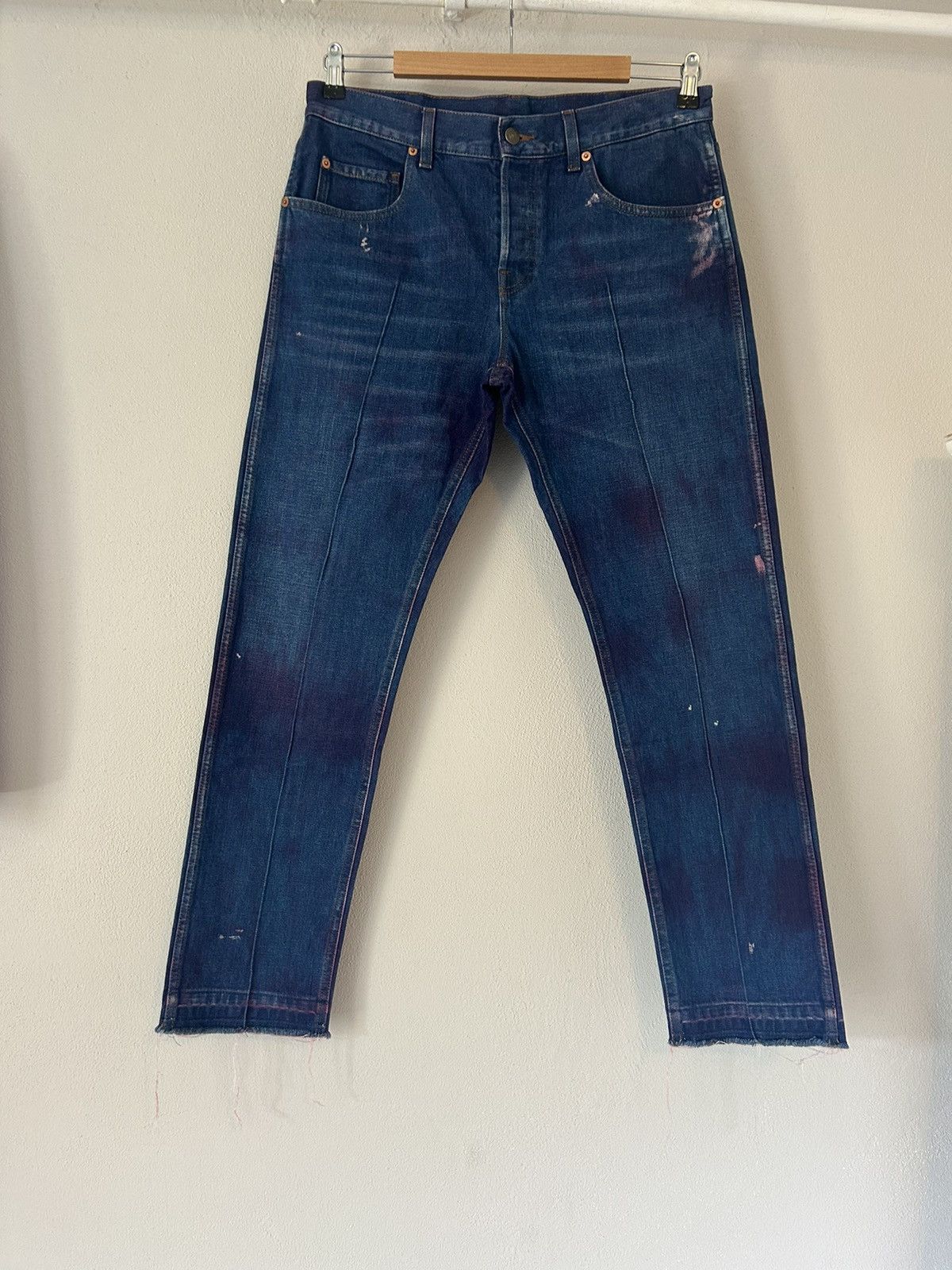 Gucci Pink Painter Blue Denim Jeans Size US 35 - 3 Thumbnail