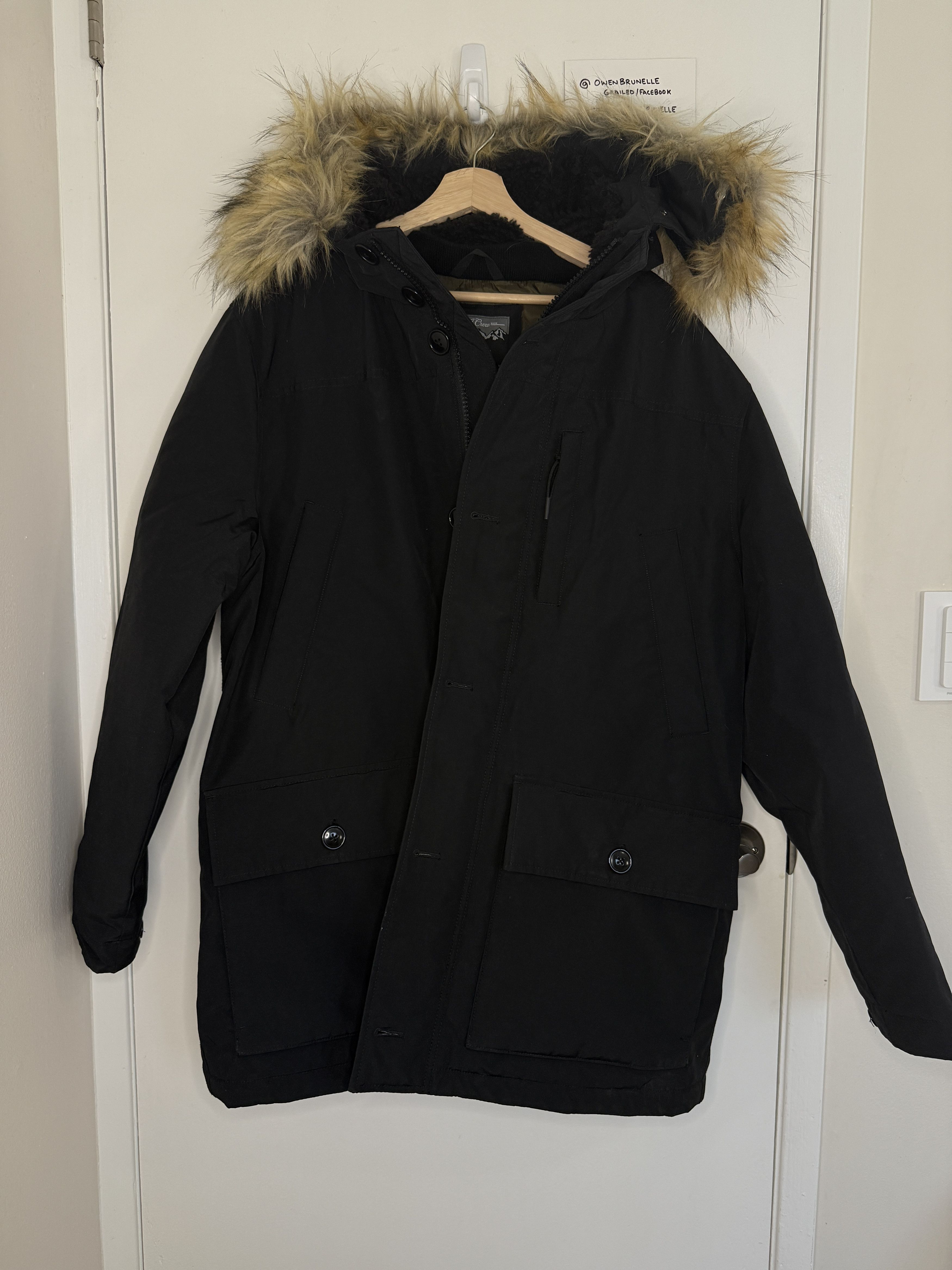 J.Crew J.Crew Nordic Parka L Black Faux Fur Down Winter Coat Size US L / EU 52-54 / 3 - 1 Thumbnail