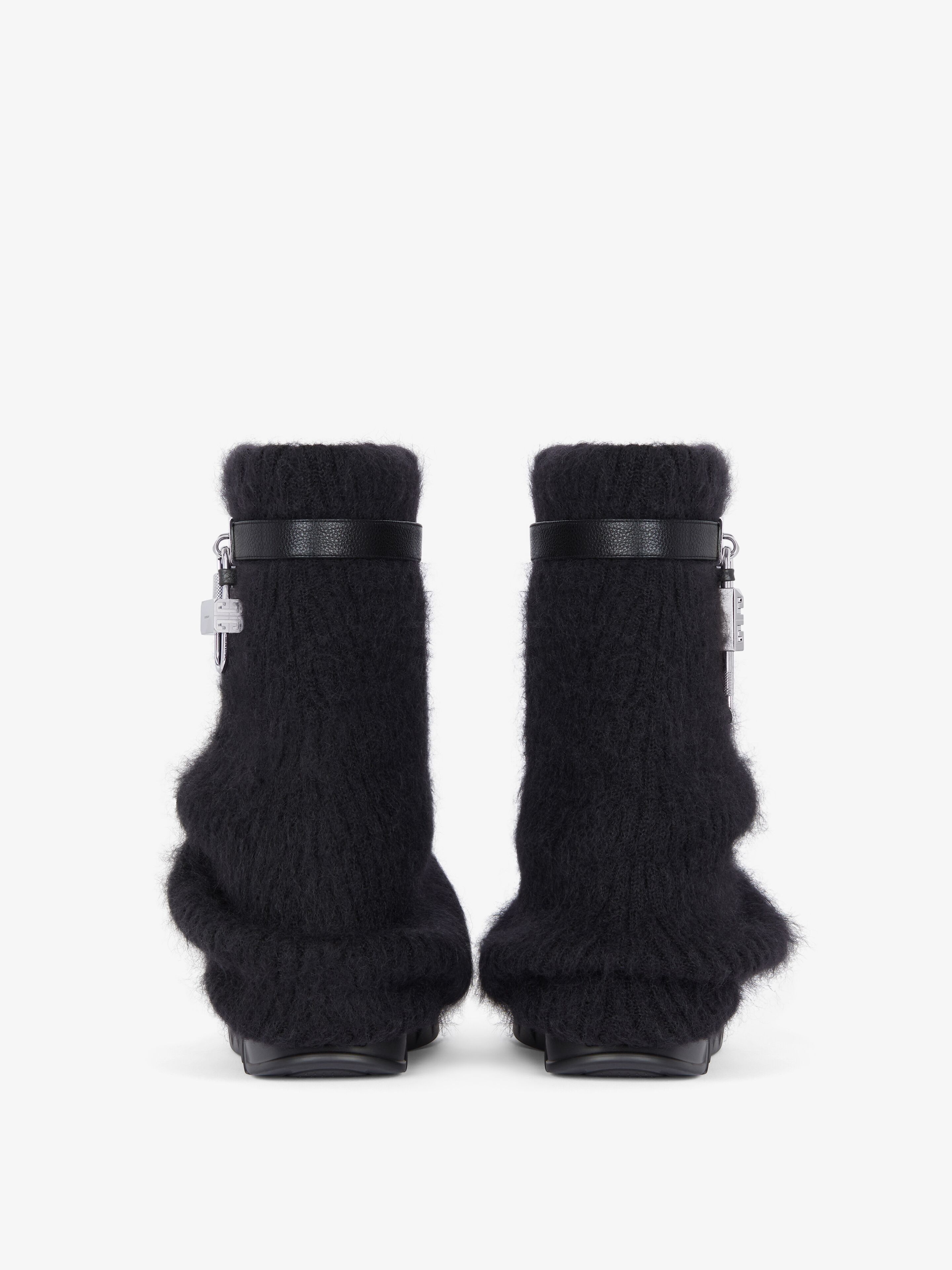 Givenchy o1srvl11e0525 Shark Lock Ankle Boots Biker Low Wedge Black Size US 9 / IT 39 - 6 Thumbnail