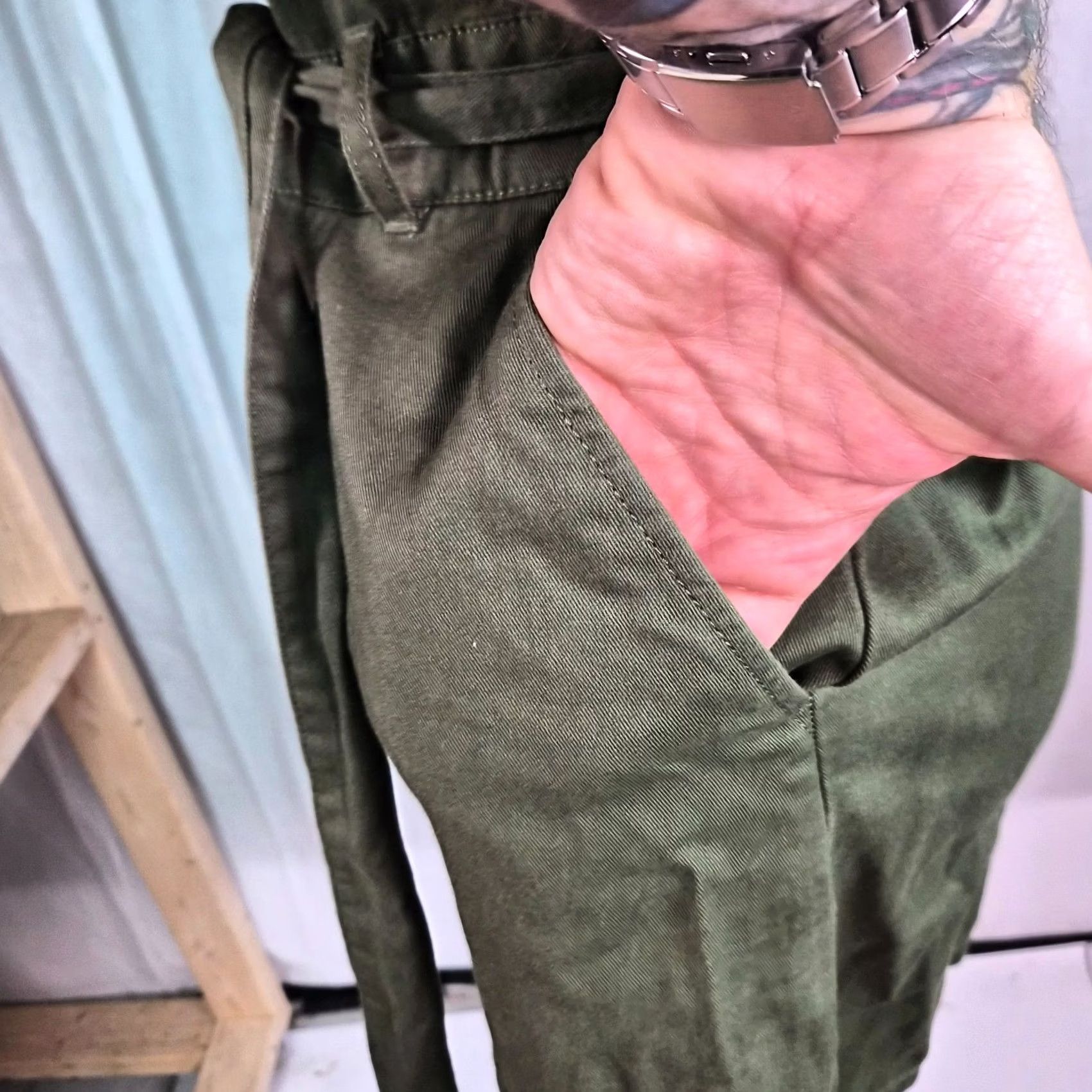 J.Crew J.Crew Button Front Canvas Dress Women Size 4 Green Utility Casual Safari G224 Size S / US 4 / IT 40 - 4 Thumbnail