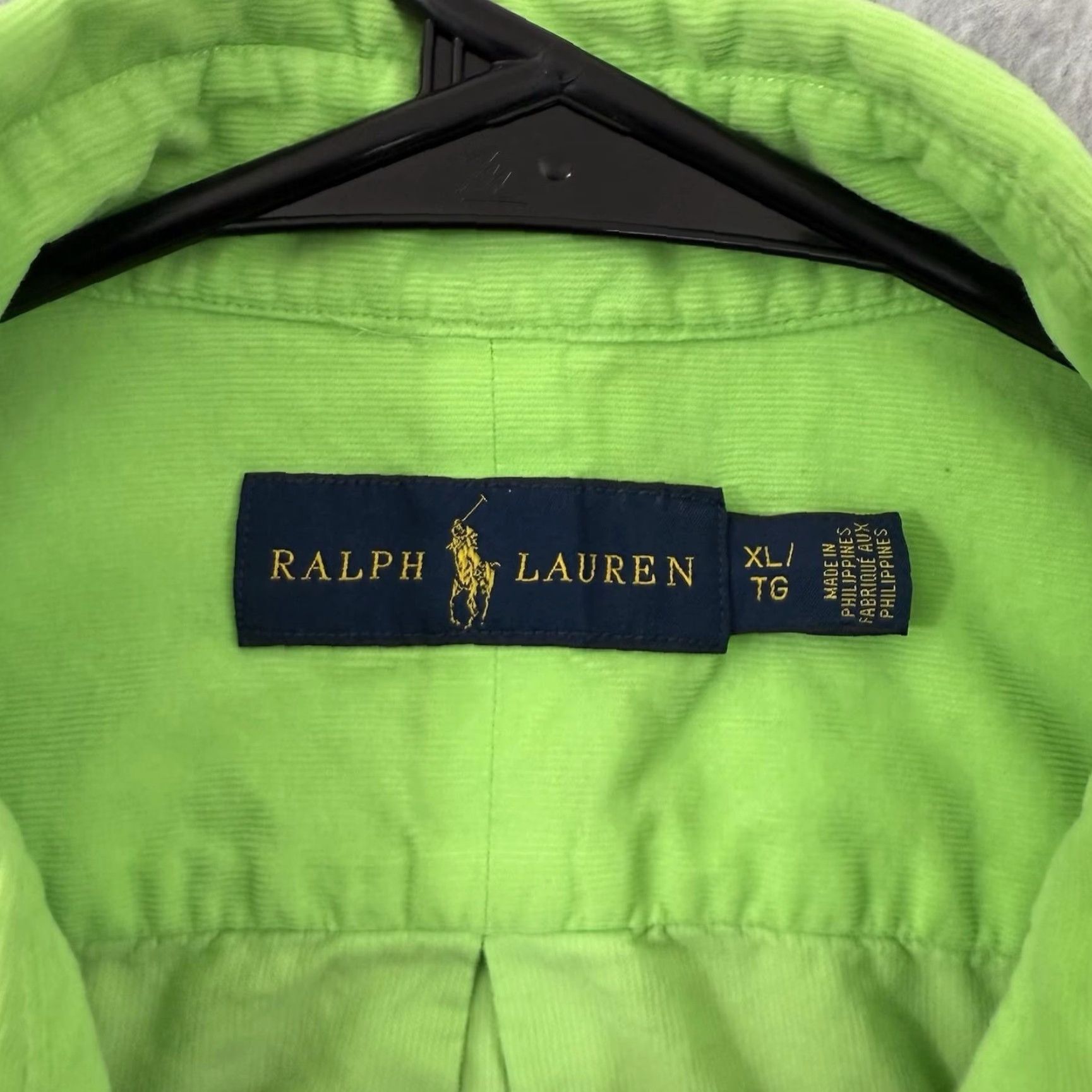 Polo Ralph Lauren Polo Ralph Lauren Shirt Mens XL Green Corduroy Pinwale Button-Down Lime Embroidered Regular Collared Button-Up Vintage: No Size US L / EU 52-54 / 3 - 3 Thumbnail