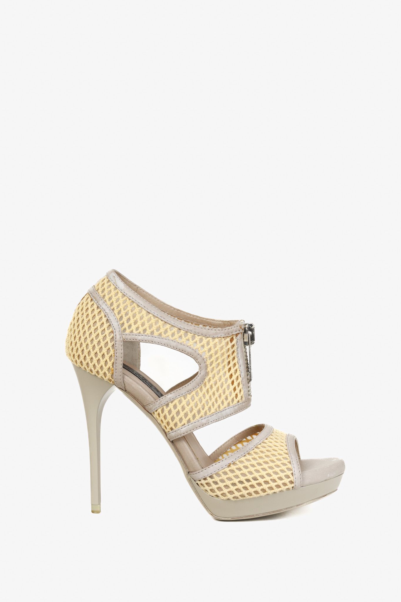 Burberry Burberry Grey Taupe Cut-Out Zipper Stiletto Heels Size US 6 / IT 36 - 1 Thumbnail