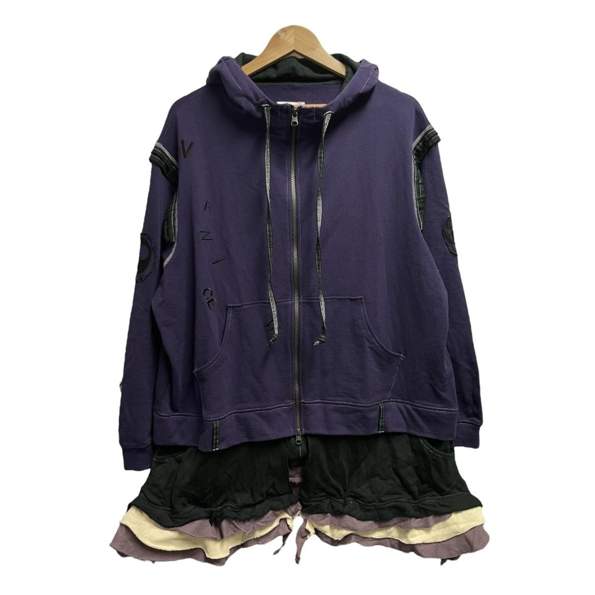 Venicew ruffle wire bowl zip jacket