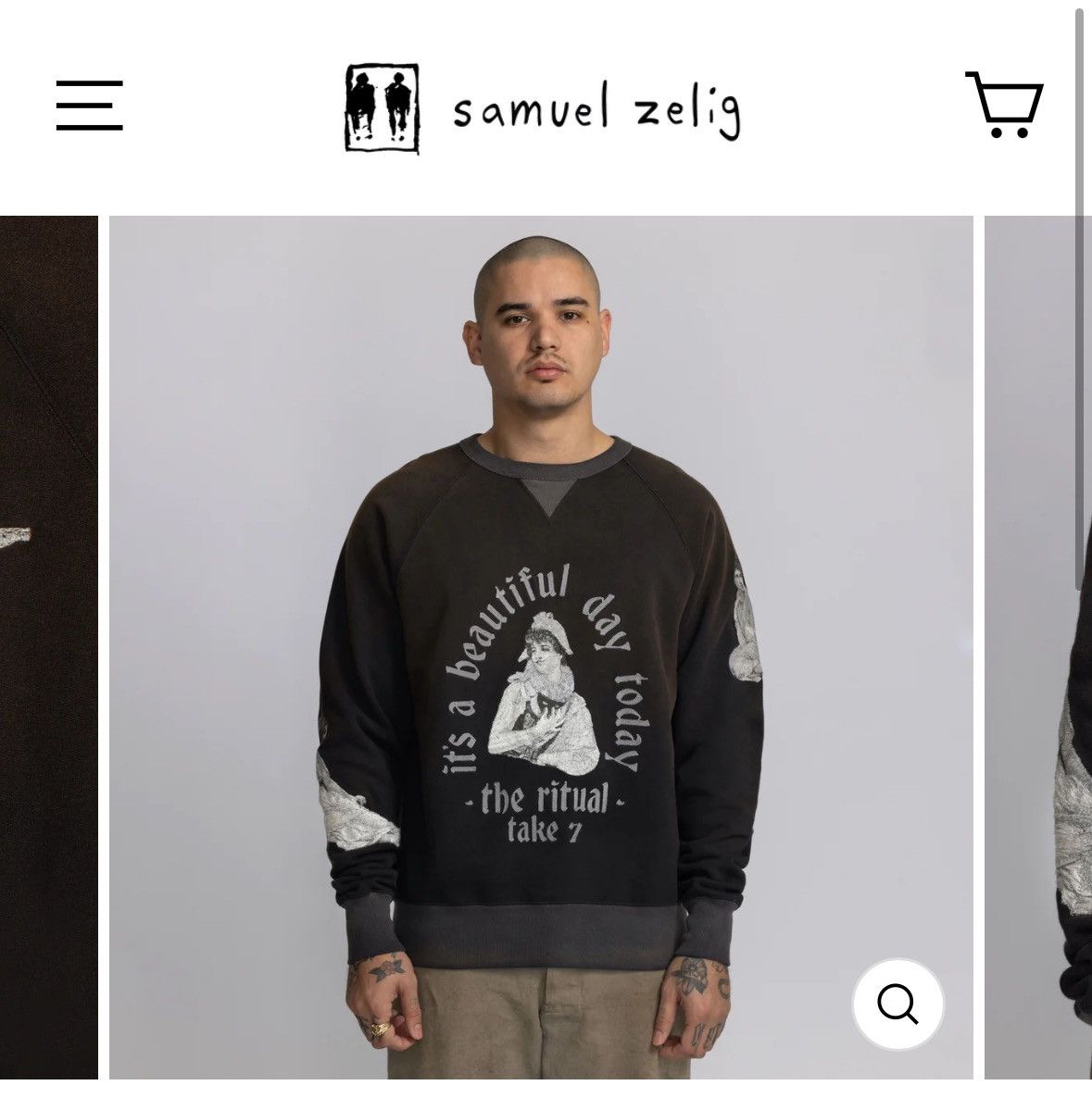 image of Samuel Zelig Ritual Crewneck Sweater in Black, Men's (Size Medium)