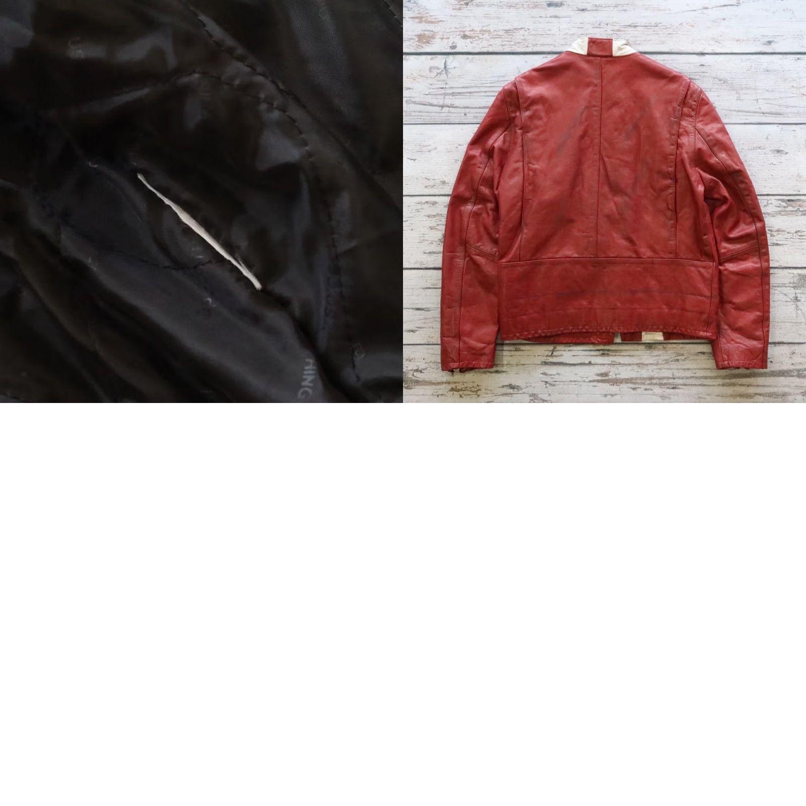 Gap Vintage Gap Jacket Size M RED Leather Cafe Racer Motorcycle Size US M / EU 48-50 / 2 - 9 Thumbnail