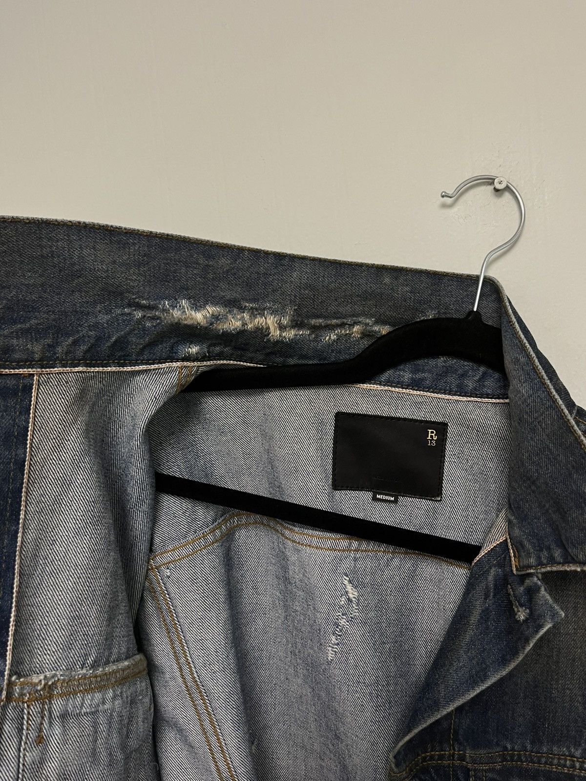 R13 Denim Trucker Distressed Jacket. Medium Size M / US 6-8 / IT 42-44 - 12 Thumbnail