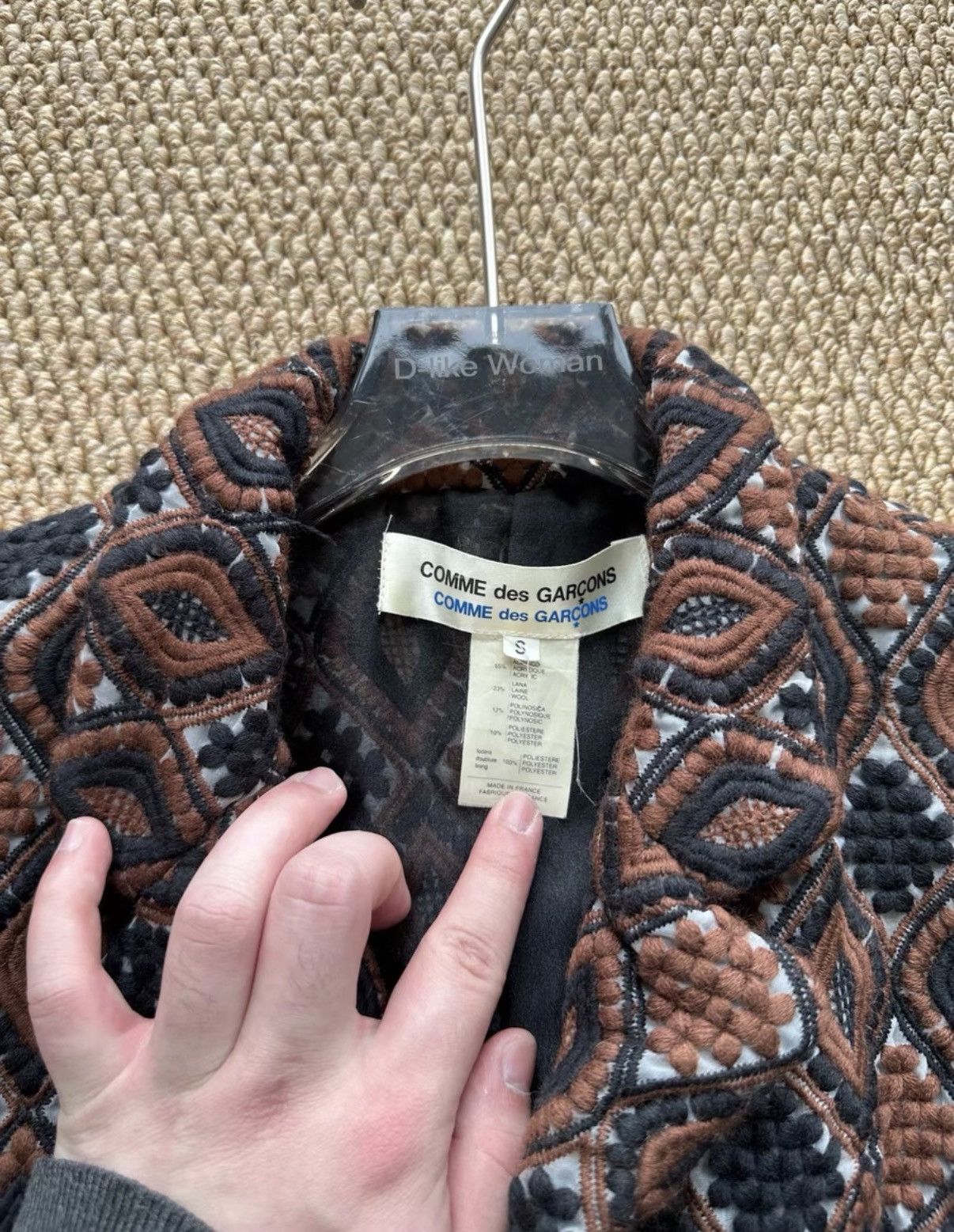 Comme des Garcons Comme des Garçons Vintage Geometric Jacquard Short Coat K23 Size S / US 4 / IT 40 - 4 Thumbnail