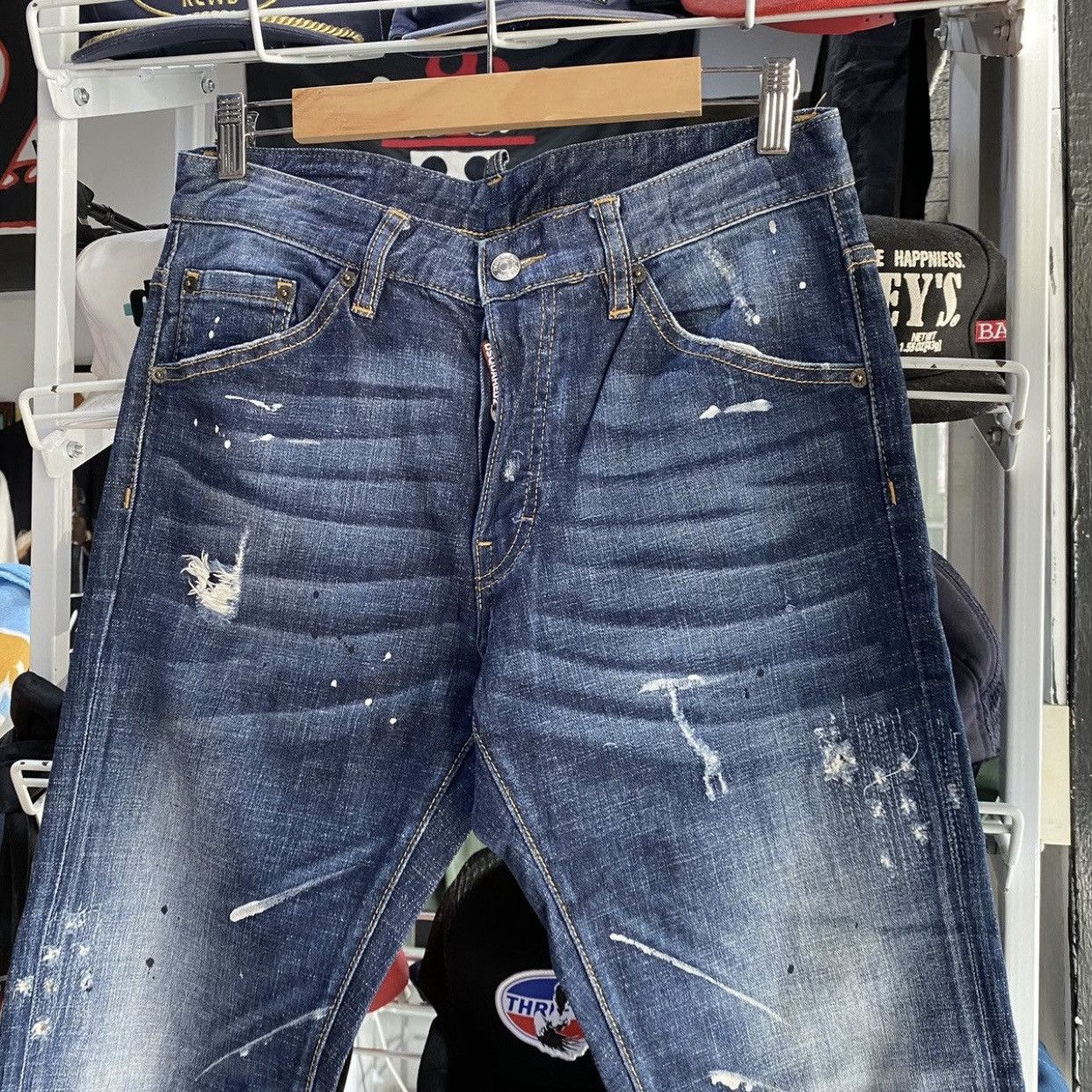 Dsquared2 Dsquared2 Paint Splatter Distressed Denim Babes Jeans Blue Size US 30 / EU 46 - 9 Thumbnail