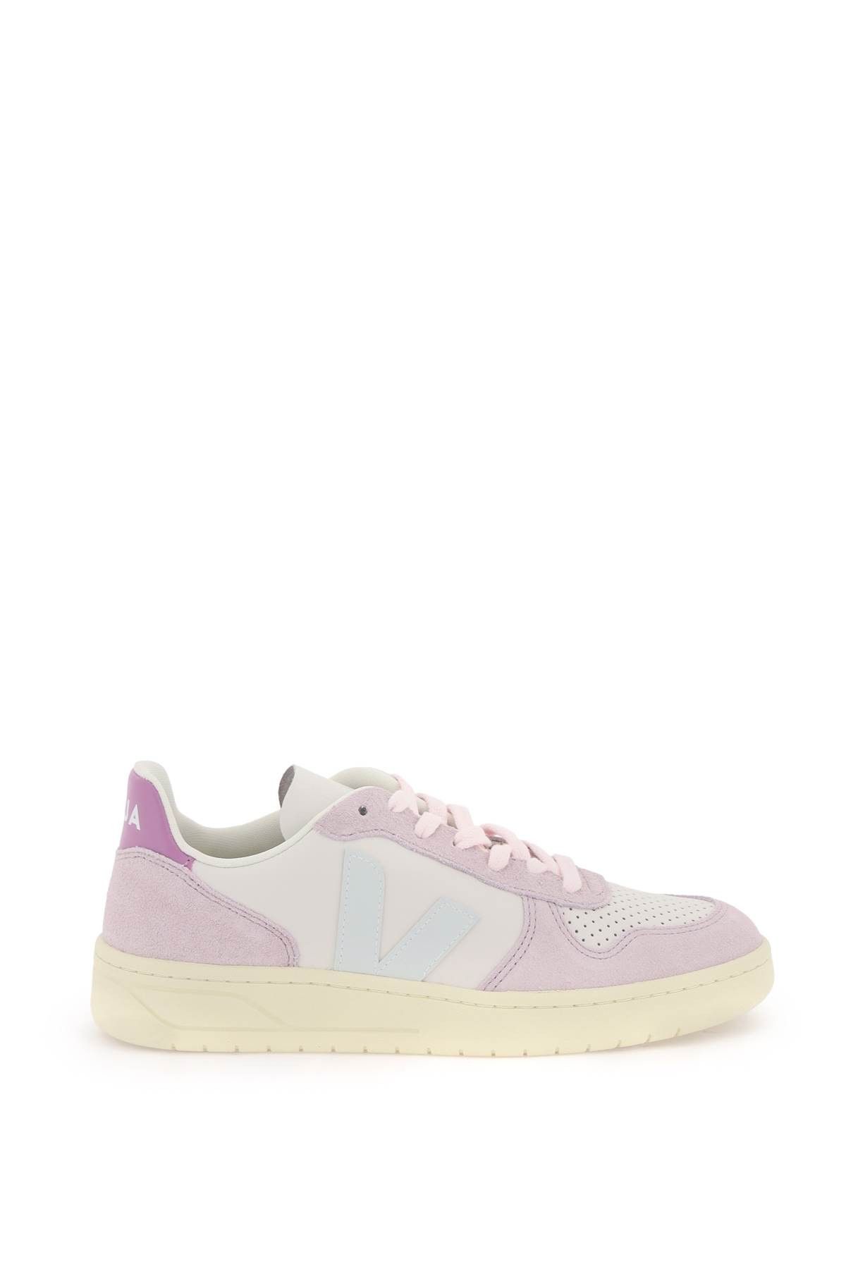image of Veja Leather Gravel Menthol Parme V Shoes, Women's (Size 10)