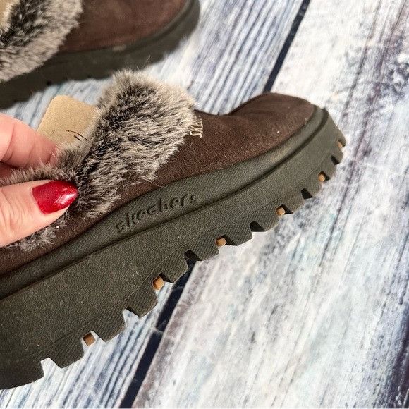 SKECHERS Vintage Skechers Women's Brown Suede Faux Fur-Lined Slip-On Size US 7.5 / IT 37.5 - 3 Thumbnail