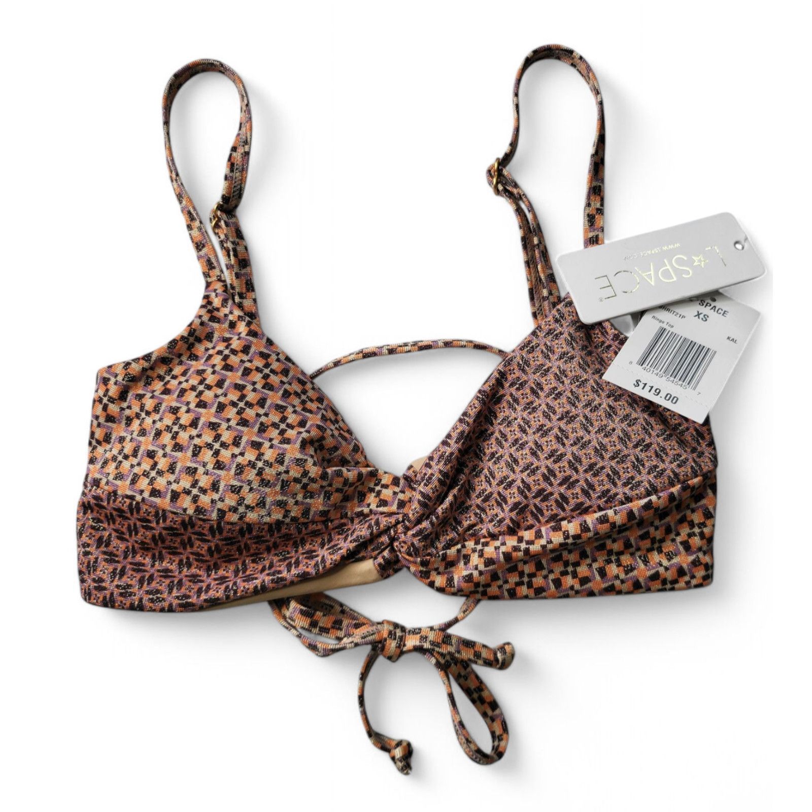 Other NWT L*SPACE Shimmer Kaleidoscope Eyes Ringo Bikini Top XS Size ONE SIZE - 3 Thumbnail