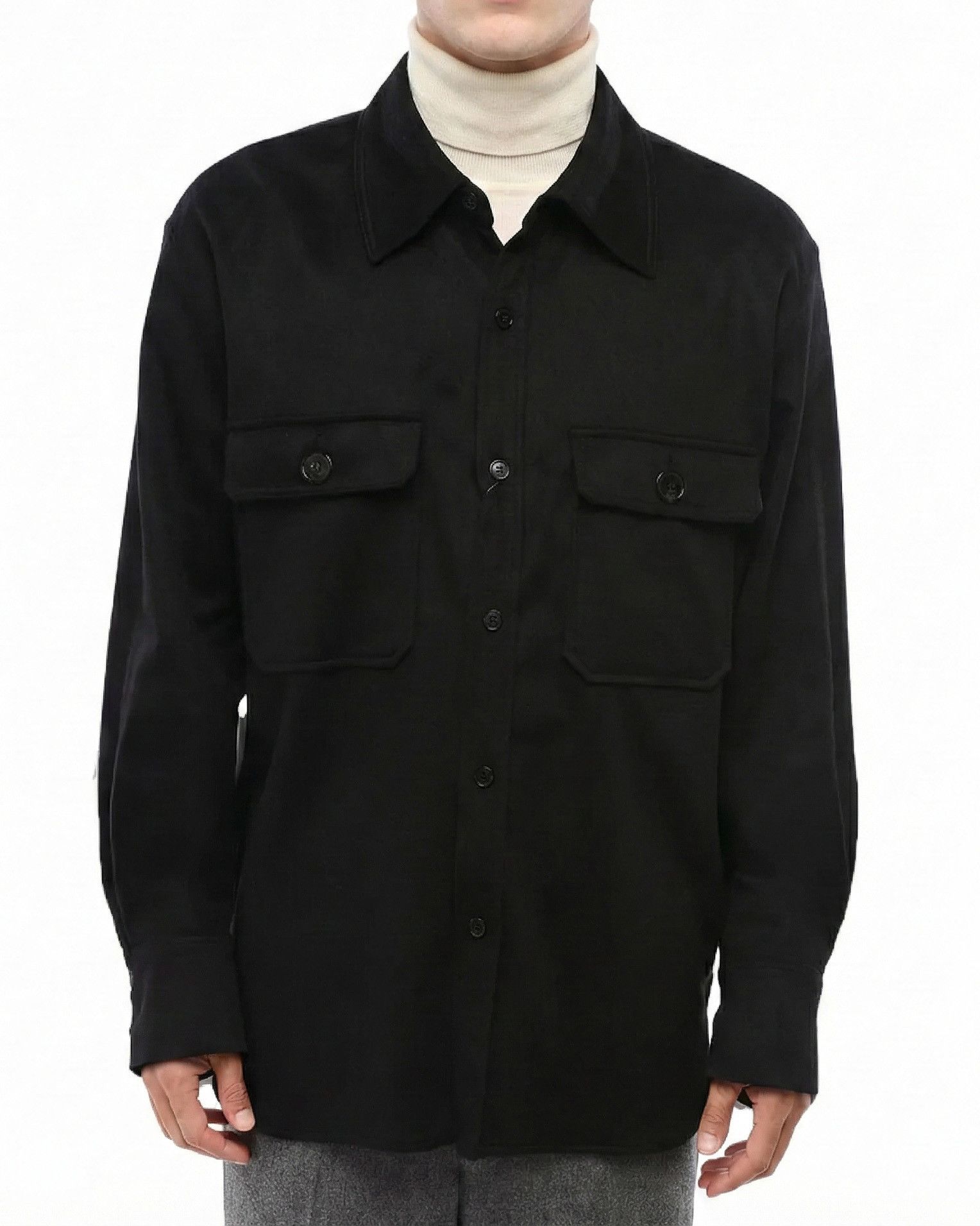 Saint Laurent Paris SL Pure Cashmere Overshirt Size US L / EU 52-54 / 3 - 2 Thumbnail