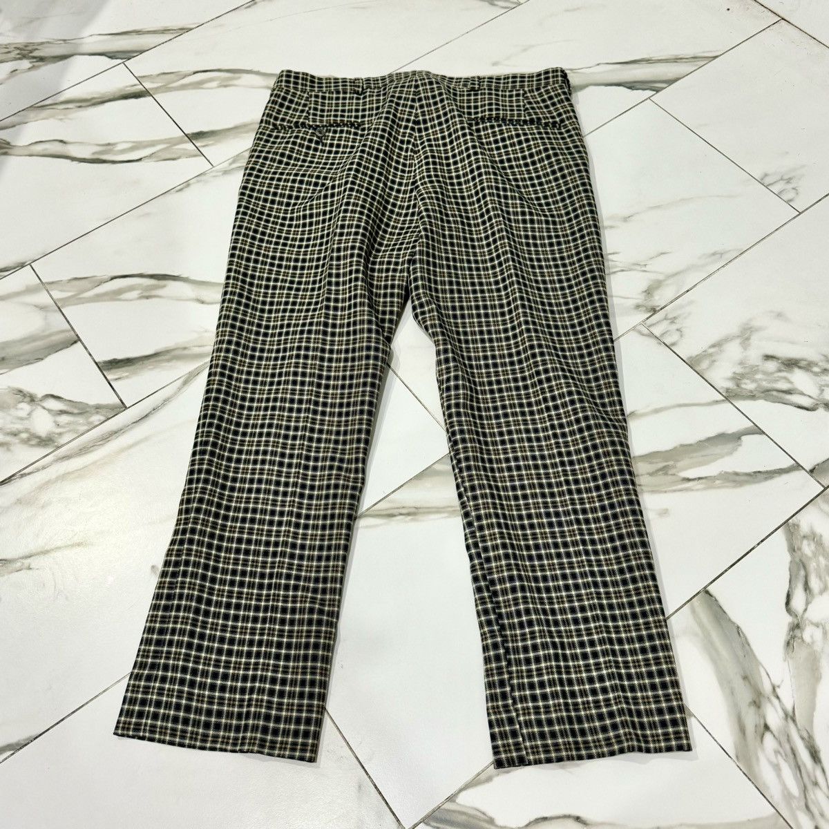 Vintage SICK TRUE VINTAGE 70s NAVY AND GOLD PLAID PANTS! Size US 36 / EU 52 - 6 Thumbnail