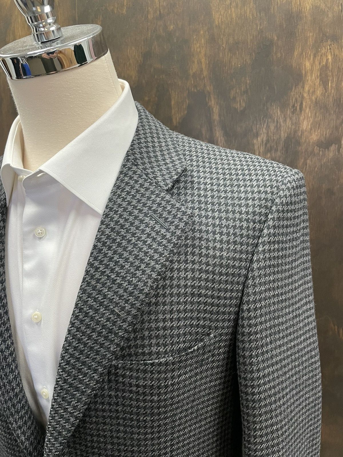 Ermenegildo Zegna × Vintage Houndstooth Check Wool Jacket Size 40R - 2 Thumbnail
