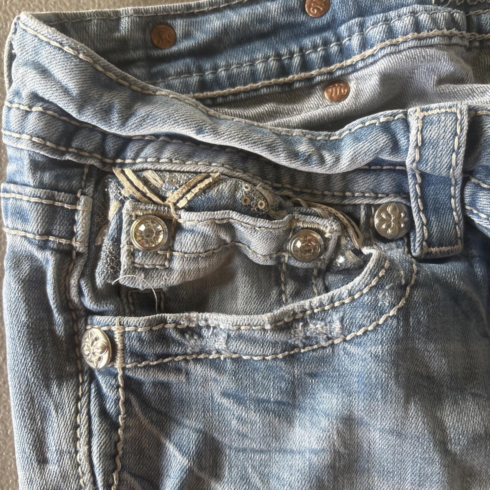 Other Miss Me Blue Straight Jeans with Standard Crop Size 31 Women Size 31" - 5 Thumbnail