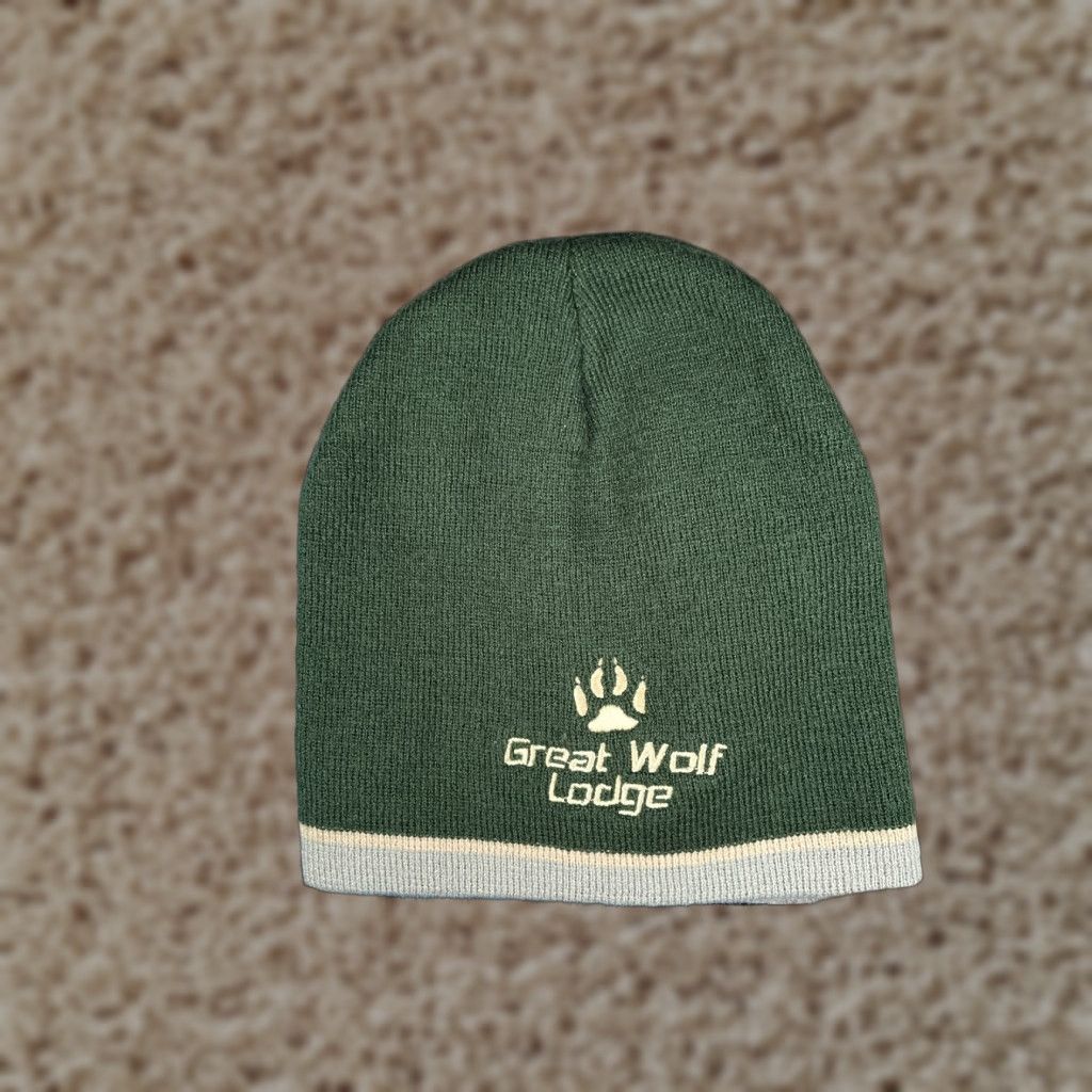 Vintage Great Wolf Lodge Beanie Adult One Size Green Knit Acrylic Size ONE SIZE - 1 Thumbnail