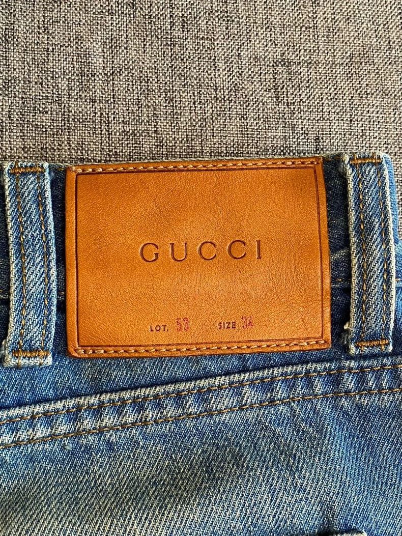 Gucci Gucci Men's Striped Denim Pants Size 34-2506 Size US 34 / EU 50 - 6 Thumbnail