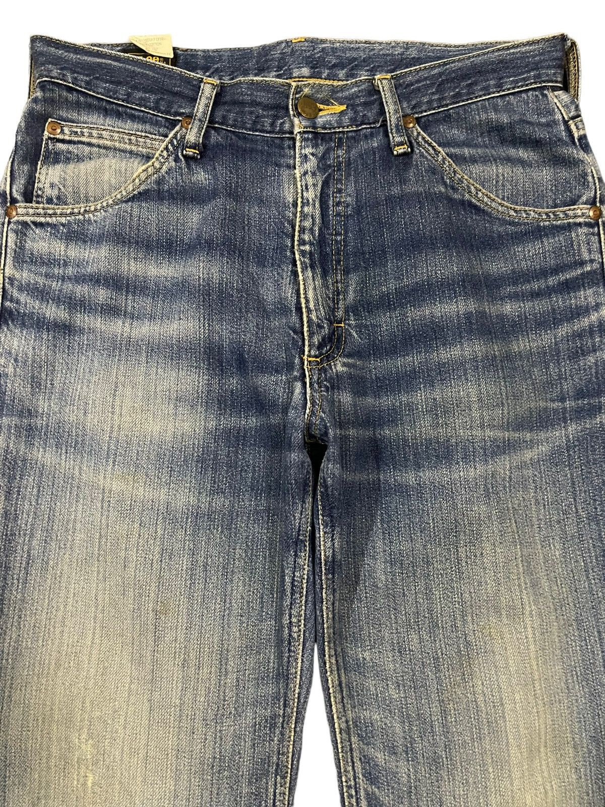 Lee Vintage 90s Lee Blue Wash Distressed Flare Jeans Size US 31 - 3 Thumbnail