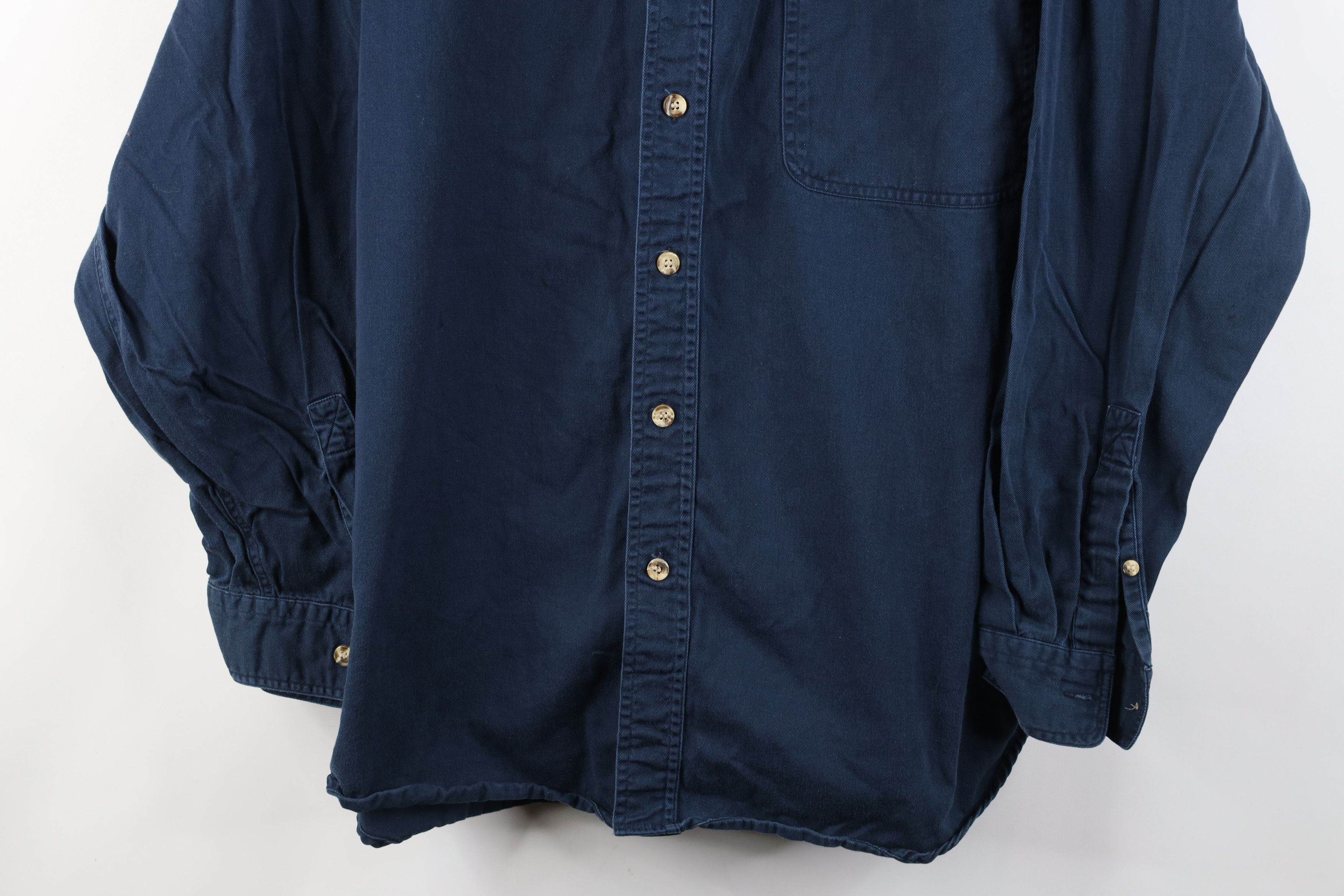 Vintage Vintage 90s Streetwear Twill Denim Band Collar Button Shirt Size US L / EU 52-54 / 3 - 3 Thumbnail