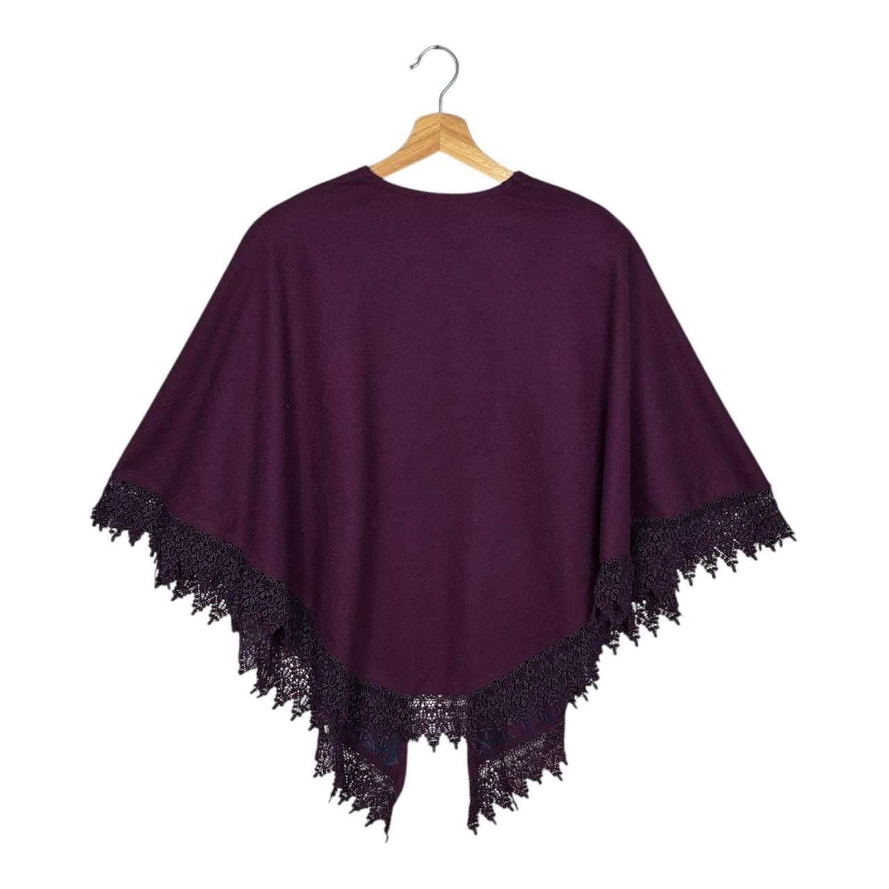 Japanese Brand Vintage Purple Paisley Poncho Cloaks Capes Size US M / EU 48-50 / 2 - 2 Thumbnail