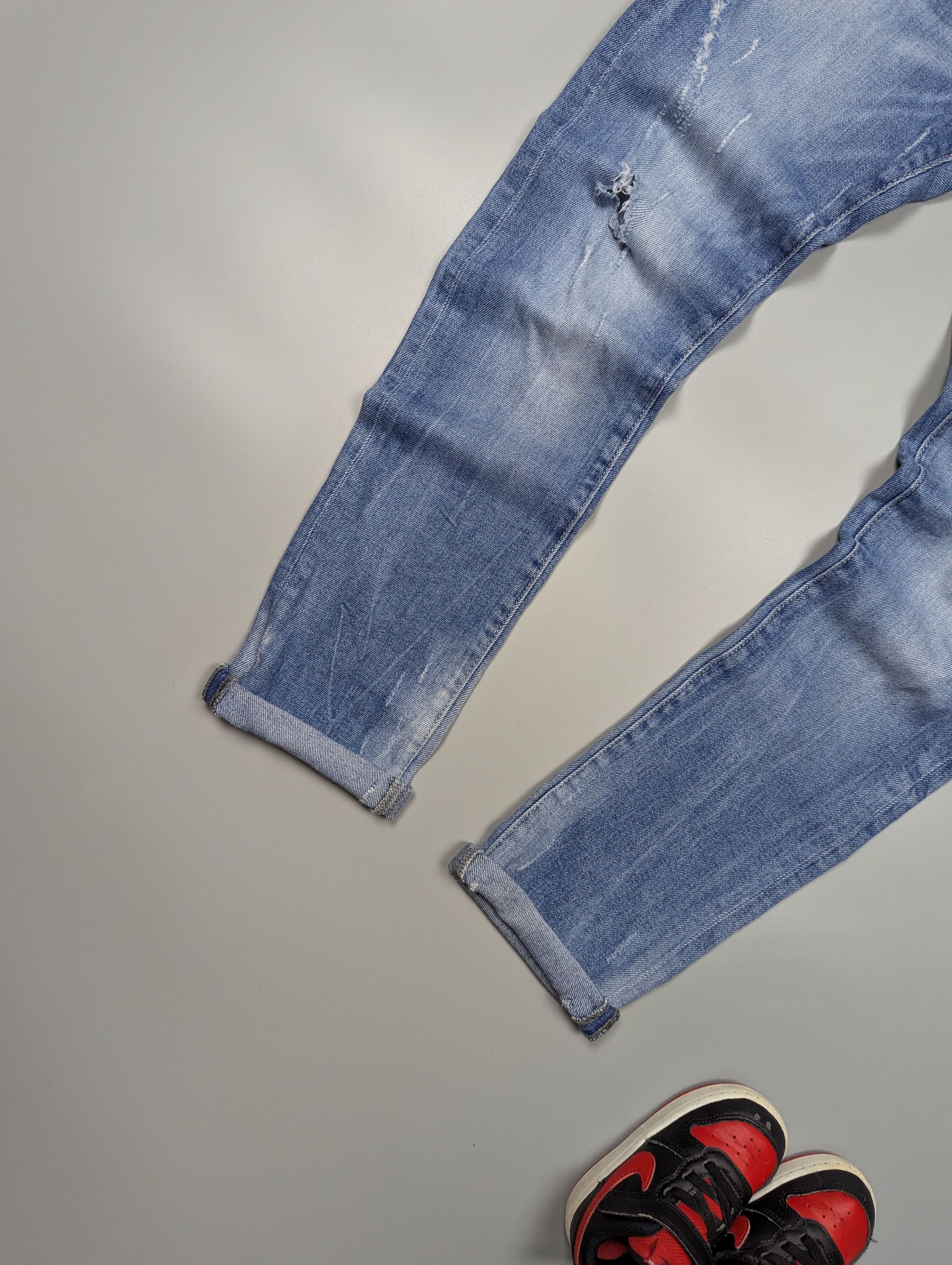 Dsquared2 DSQUARED2 Authentic Skinny Light Blue Distressed Jeans Size US 30 / EU 46 - 2 Thumbnail