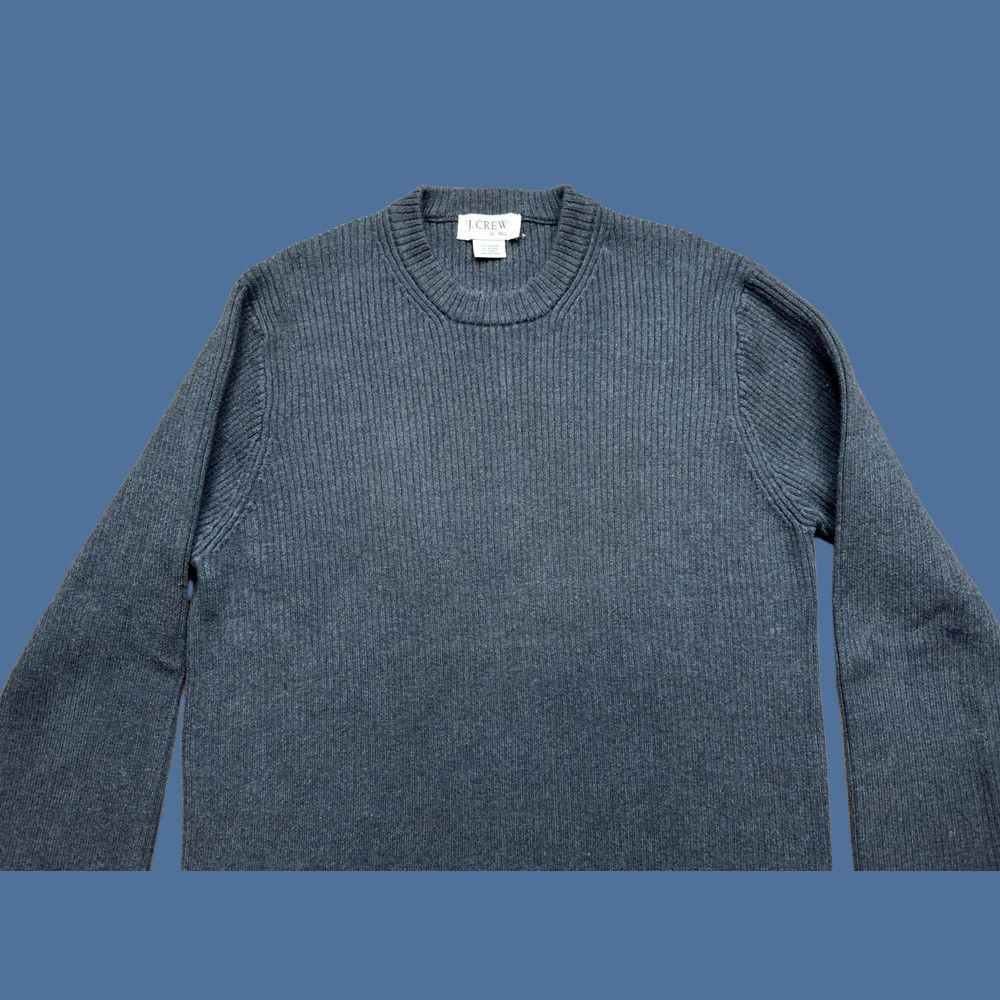 J.Crew VINTAGE J.CREW Ribbed Sweater Men XL Tall Fisherman Gray Cotton Knit Crew Neck Pullover Shirts Womens Mens Boys Girls Size US XL / EU 56 / 4 - 1 Thumbnail