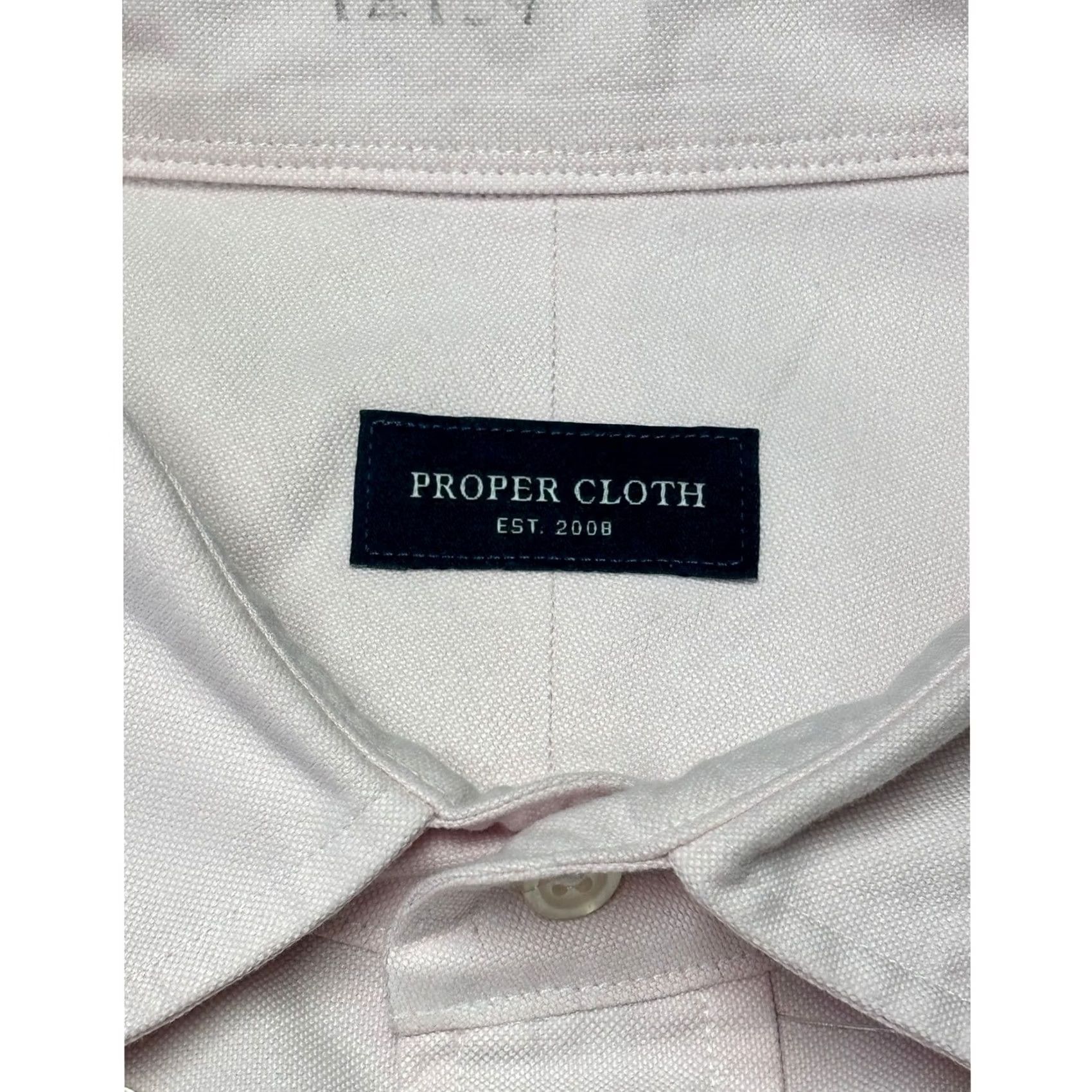 Proper Cloth Proper Cloth Clark Light Pink Oxford Cloth Dress Shirt 18.5 x 37 Cotton PCF529 Women? Size 48R - 4 Thumbnail