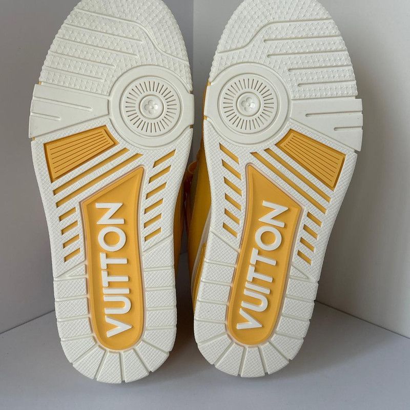 Louis Vuitton Louis Vuitton Yellow and White Low-Top Trainers -2505 Size US 5 / IT 35 - 5 Thumbnail