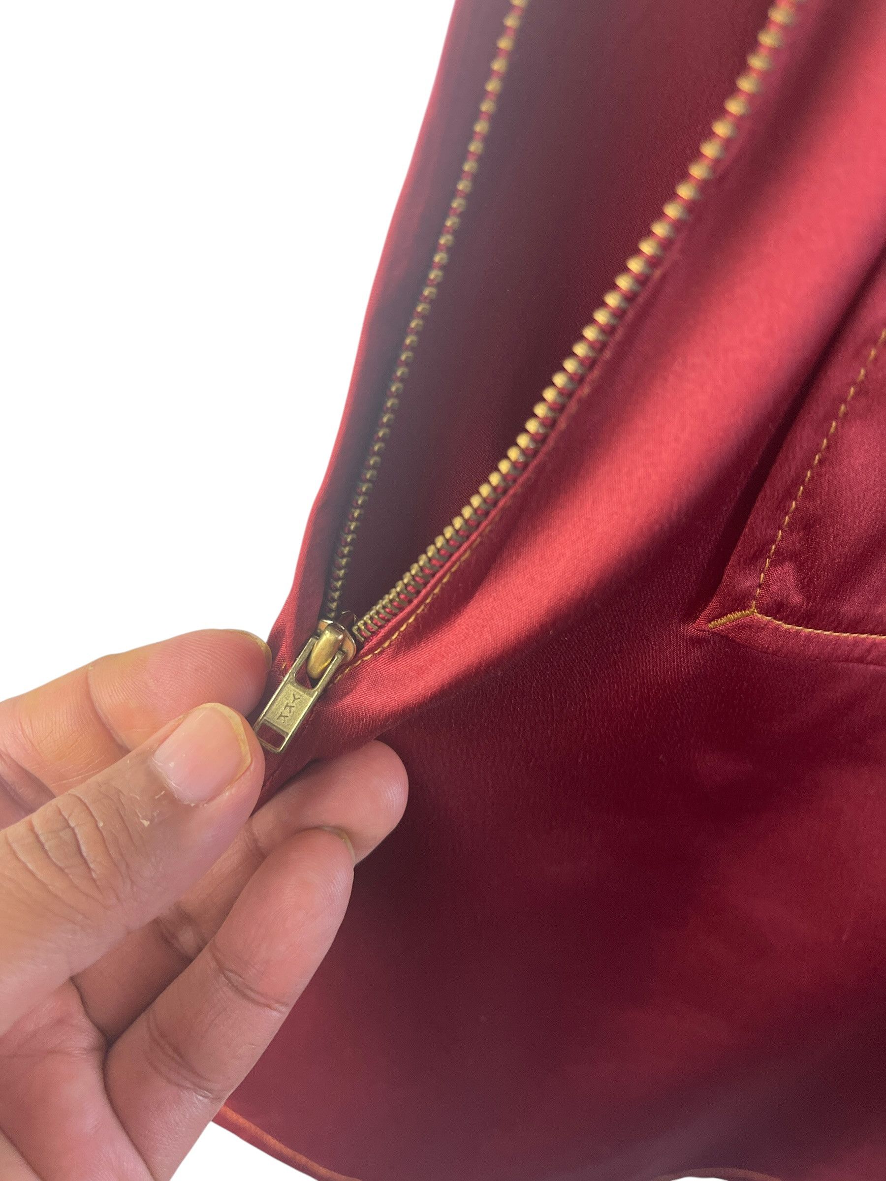 Jean Paul Gaultier Vintage Jean Paul Gaultier Jeans Burgundy Satin Structured Size US XS / EU 42 / 0 - 11 Thumbnail