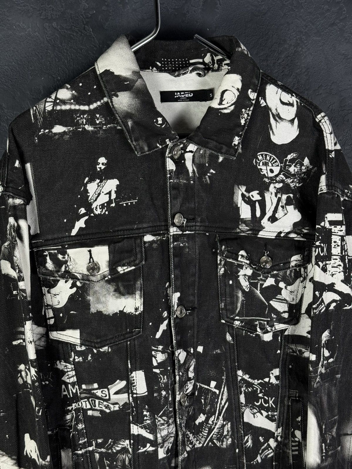Jaded London Jaded London All Art Rock Band Jacket Denim Men’s Size S Size US S / EU 44-46 / 1 - 5 Thumbnail