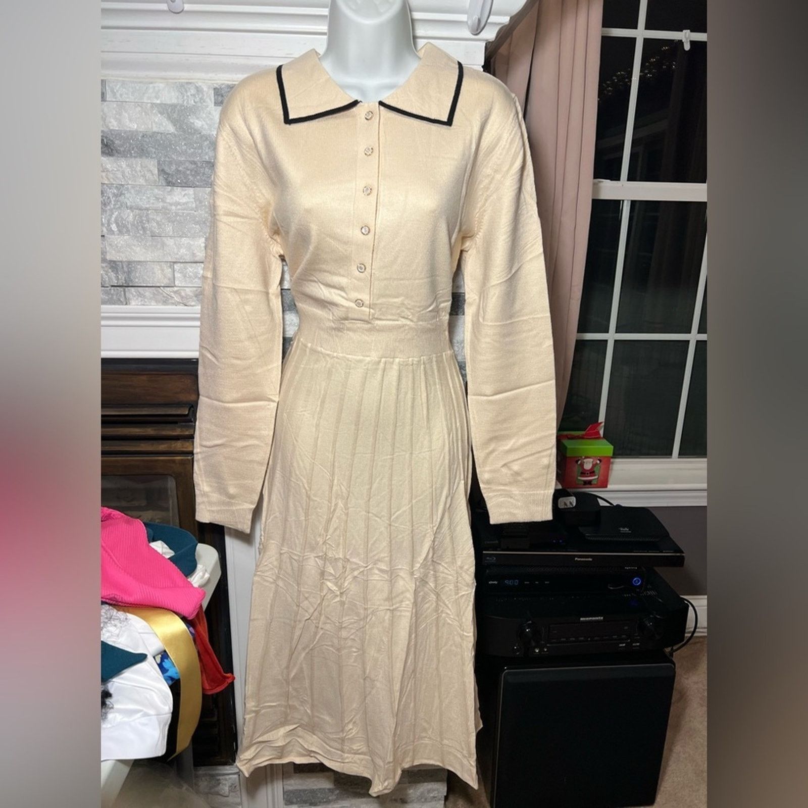 & Other Stories MIROL Women’s Pleated Contrast Sweater Dress –XL Size XL / US 12-14 / IT 48-50 - 4 Thumbnail