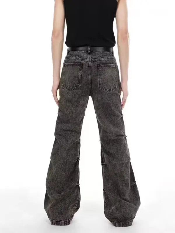 VIBE Vintage washed distressed micro-flared high-waisted jeans Size US 34 / EU 50 - 2 Thumbnail