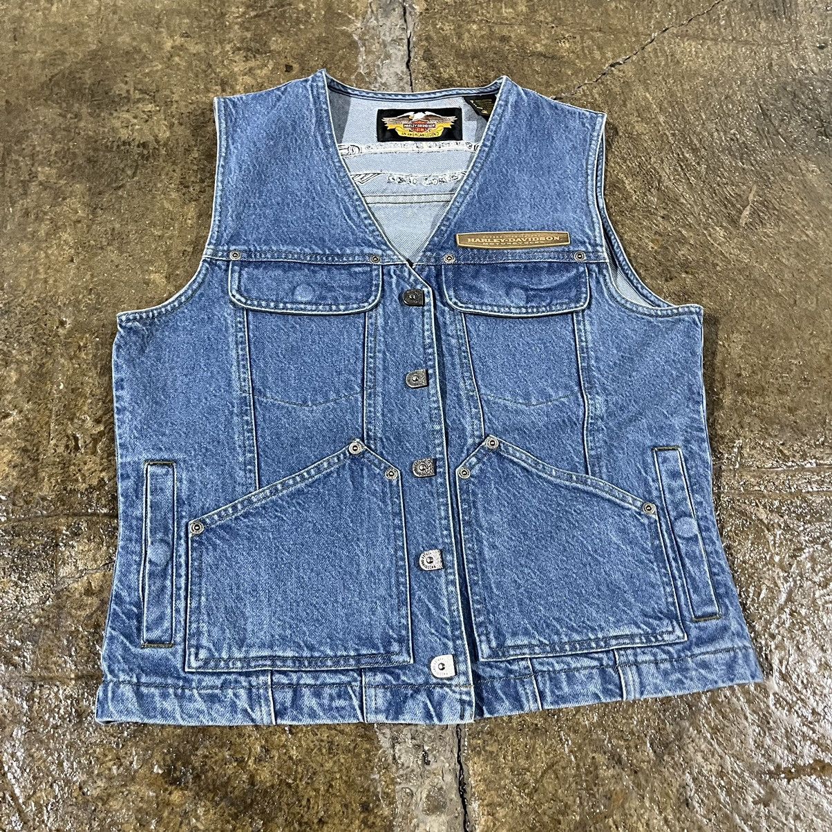 Harley Davidson × Vintage Harley Davidson Vintage Vest 90s Y2K Women's Size Small Size S / US 4 / IT 40 - 3 Thumbnail