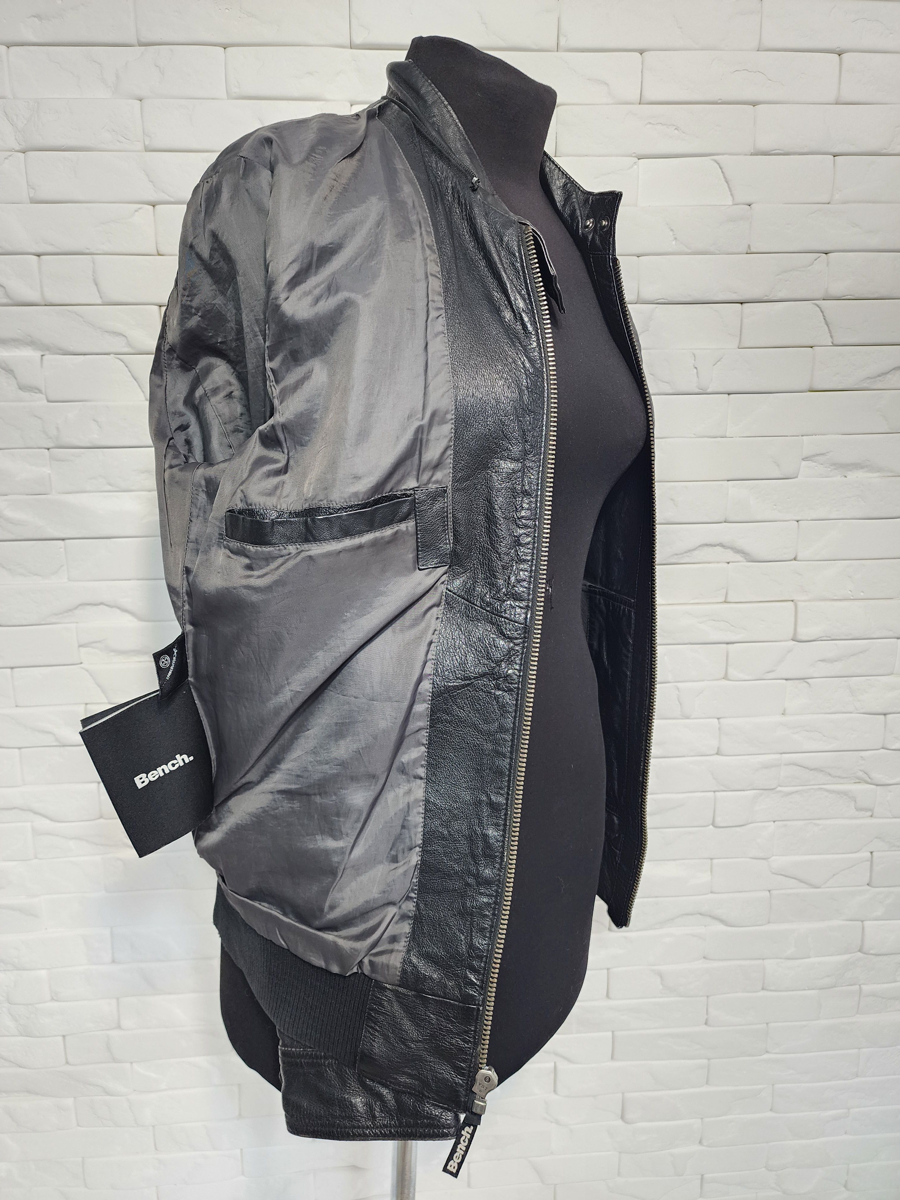 Bench Men's black leather jacket. Size US M / EU 48-50 / 2 - 10 Thumbnail