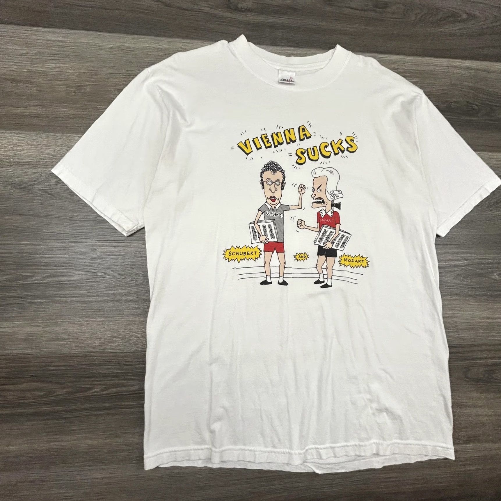 Vintage VINTAGE Beavis and Butthead Shirt Mens XL Vienna Sucks Mozart Schubert RARE 90s Size US XL / EU 56 / 4 - 3 Thumbnail