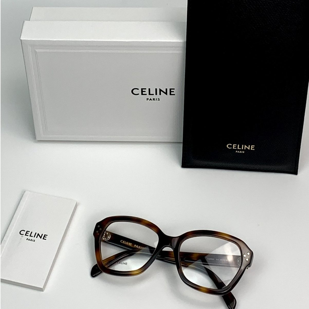 Celine NEW Celine CL50100I 54053 Geometric Shiny Havana Authentic Size ONE SIZE - 1 Thumbnail