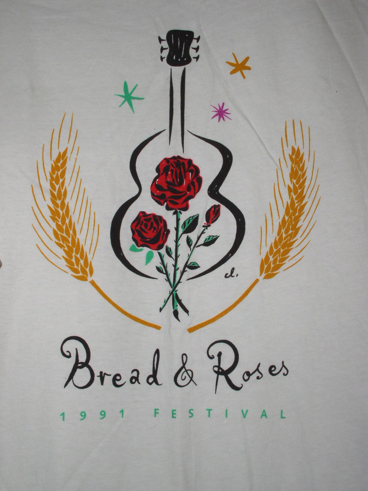 Hanes Bread & Roses Festival Concert T Shirt 1991 Single Stitched Size US XL / EU 56 / 4 - 3 Thumbnail