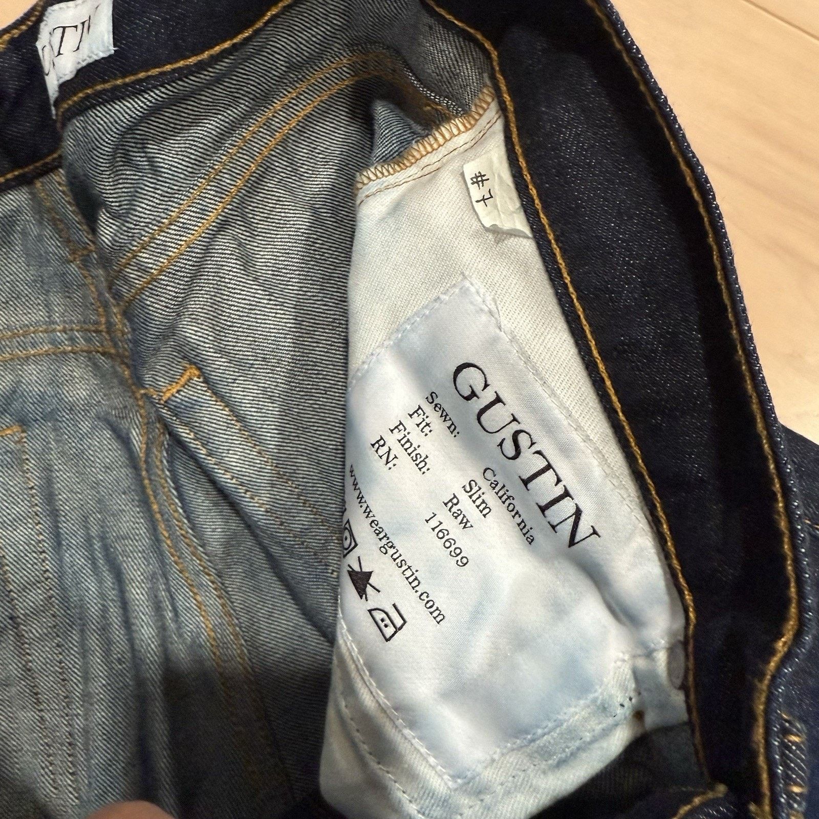 Gustin Gustin Selvedge Jeans Blue Dark Wash Slim Denim Minimalist Size US 29 - 7 Thumbnail